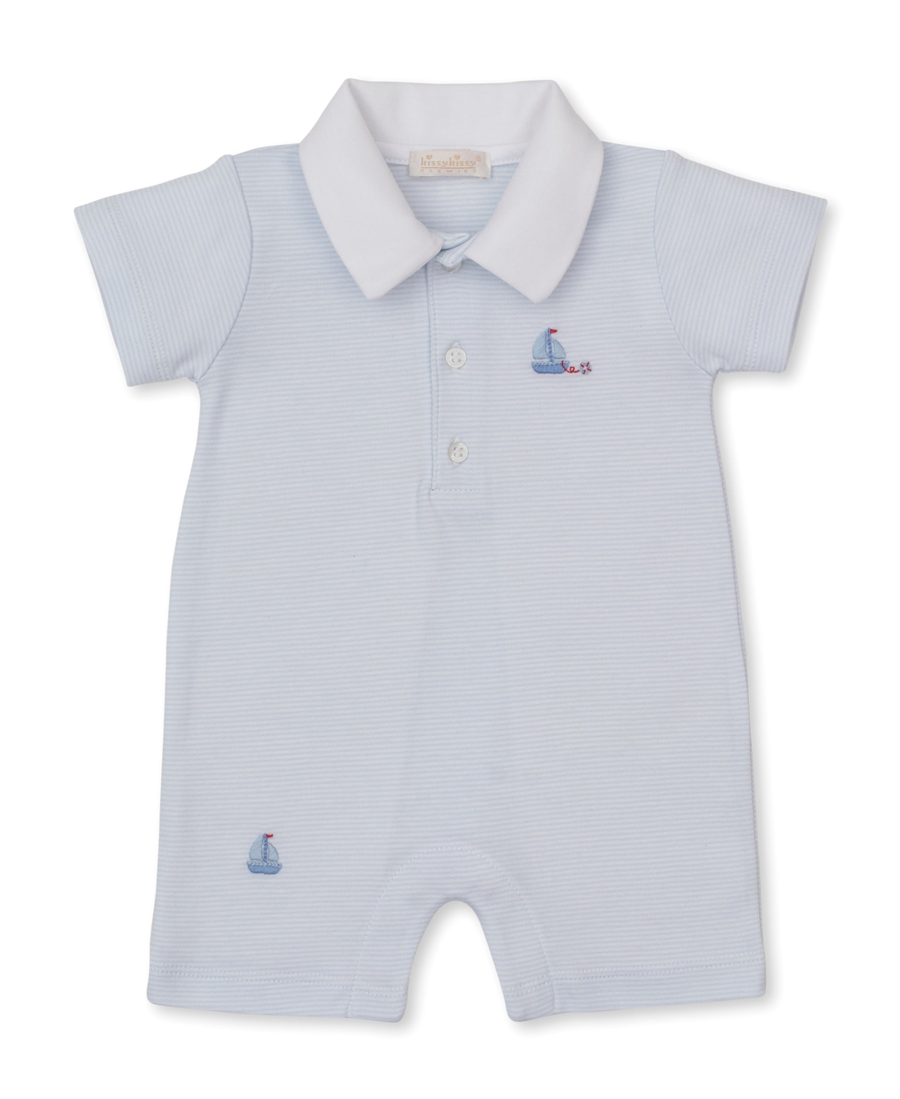 CLB Summer Medley 26 Blue Hand Emb Stripe Playsuit