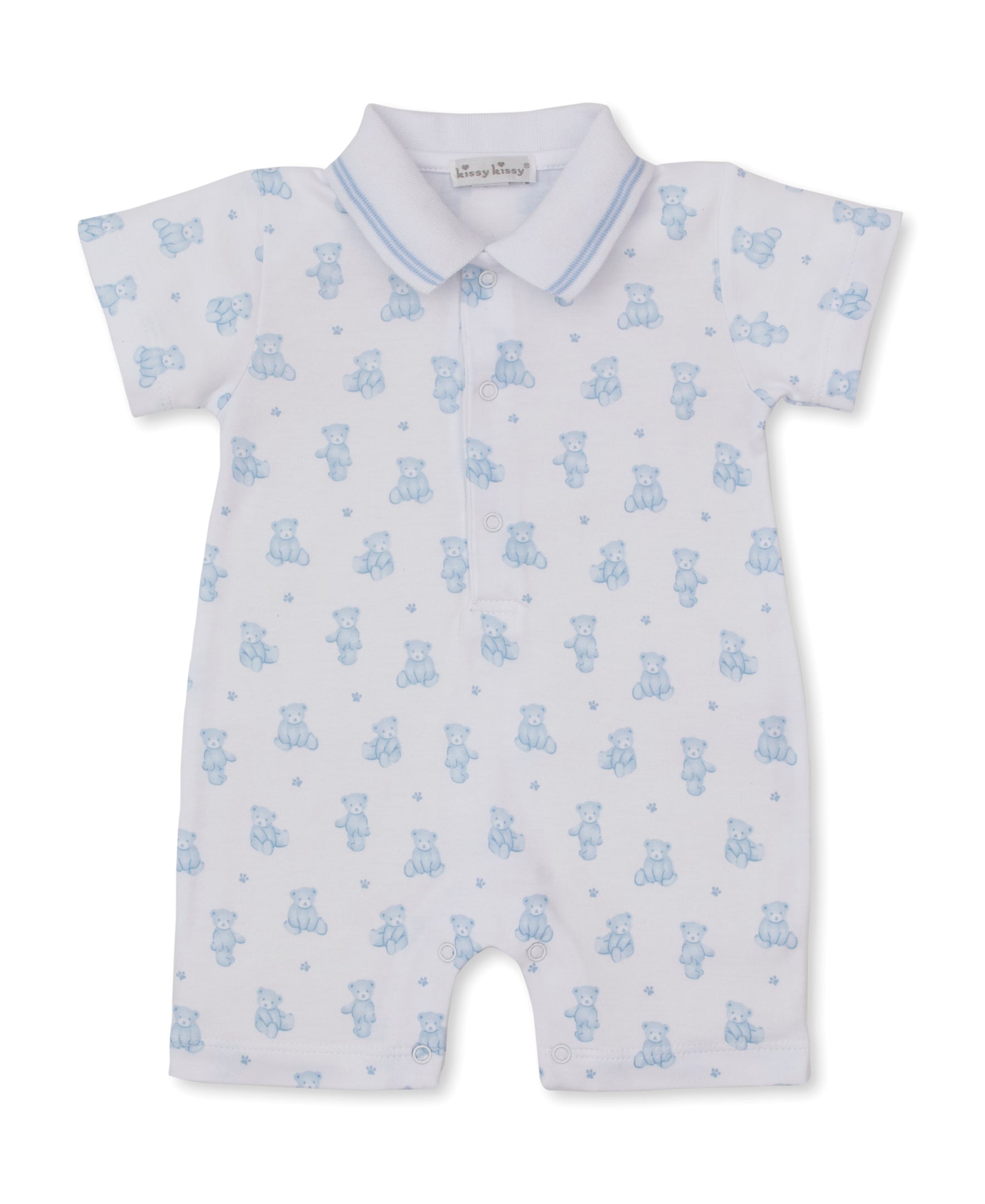Teddy Bears Blue Short Playsuit