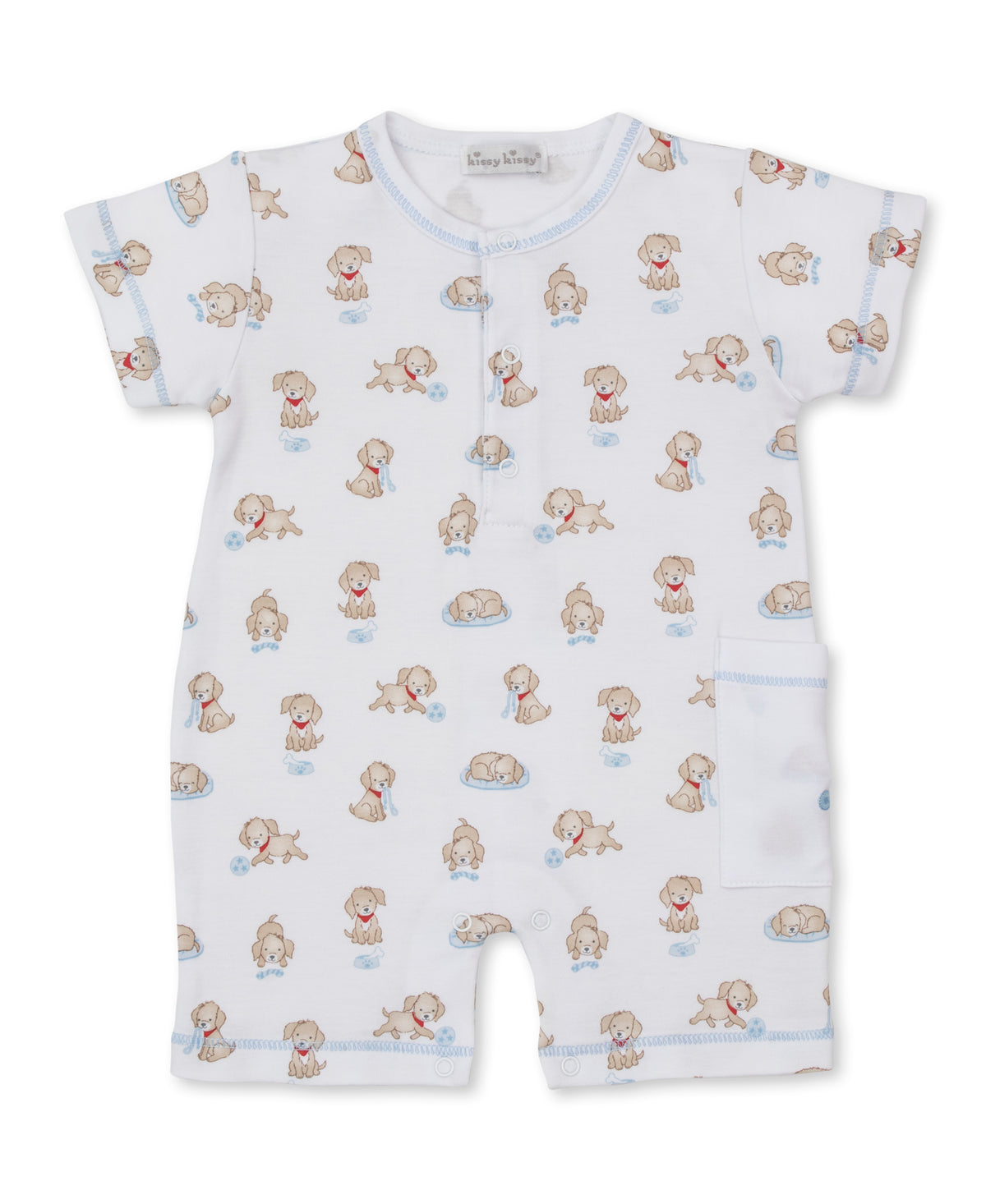 Puppy Play Blue Short Playsuit - Kissy Kissy