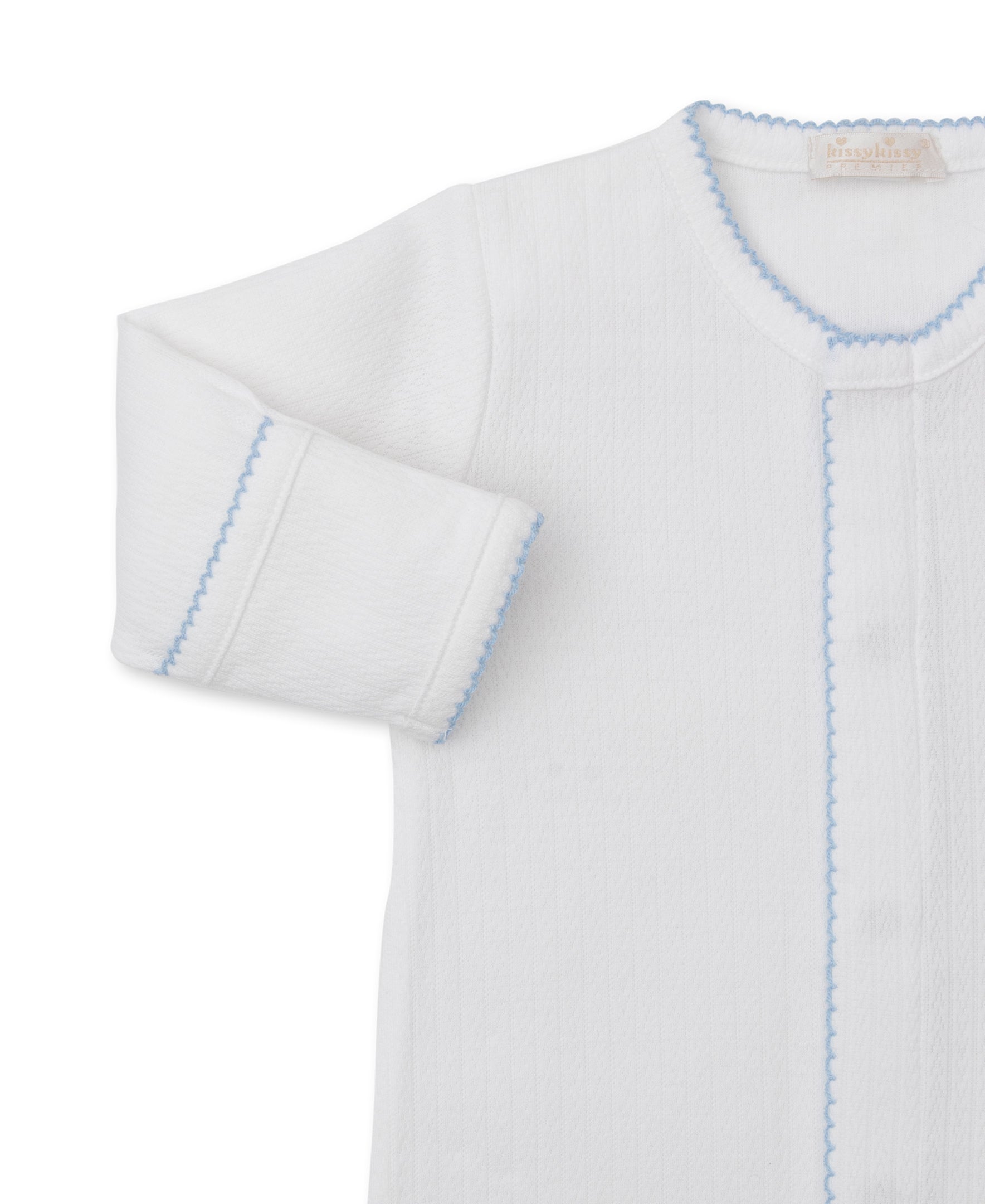 Premier Noah's Ark White/Blue Hand Emb. Convertible Gown - Kissy Kissy