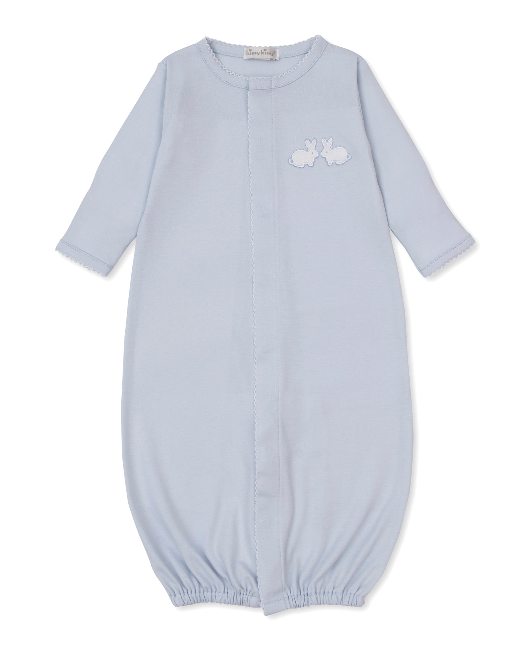 Pique Twin Bunnies Blue Convertible Gown - Kissy Kissy