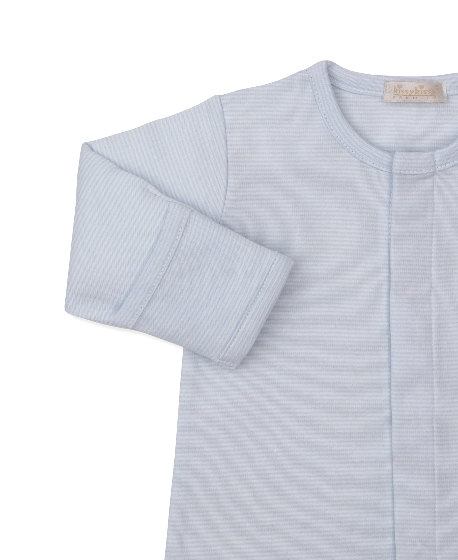 CLB Summer Medley 26 Blue Hand Emb. Stripe Convertible Gown
