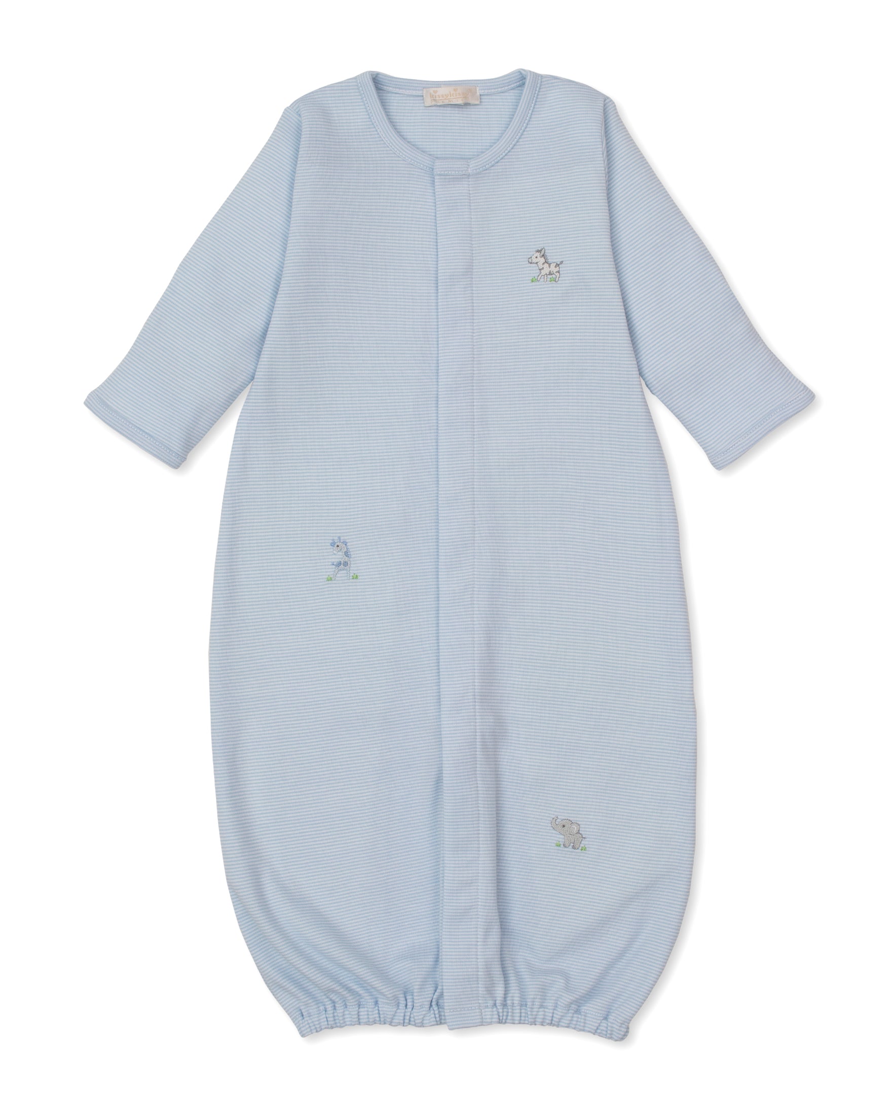 SCE Safari Party Blue Hand Emb. Stripe Conv. Gown - Kissy Kissy