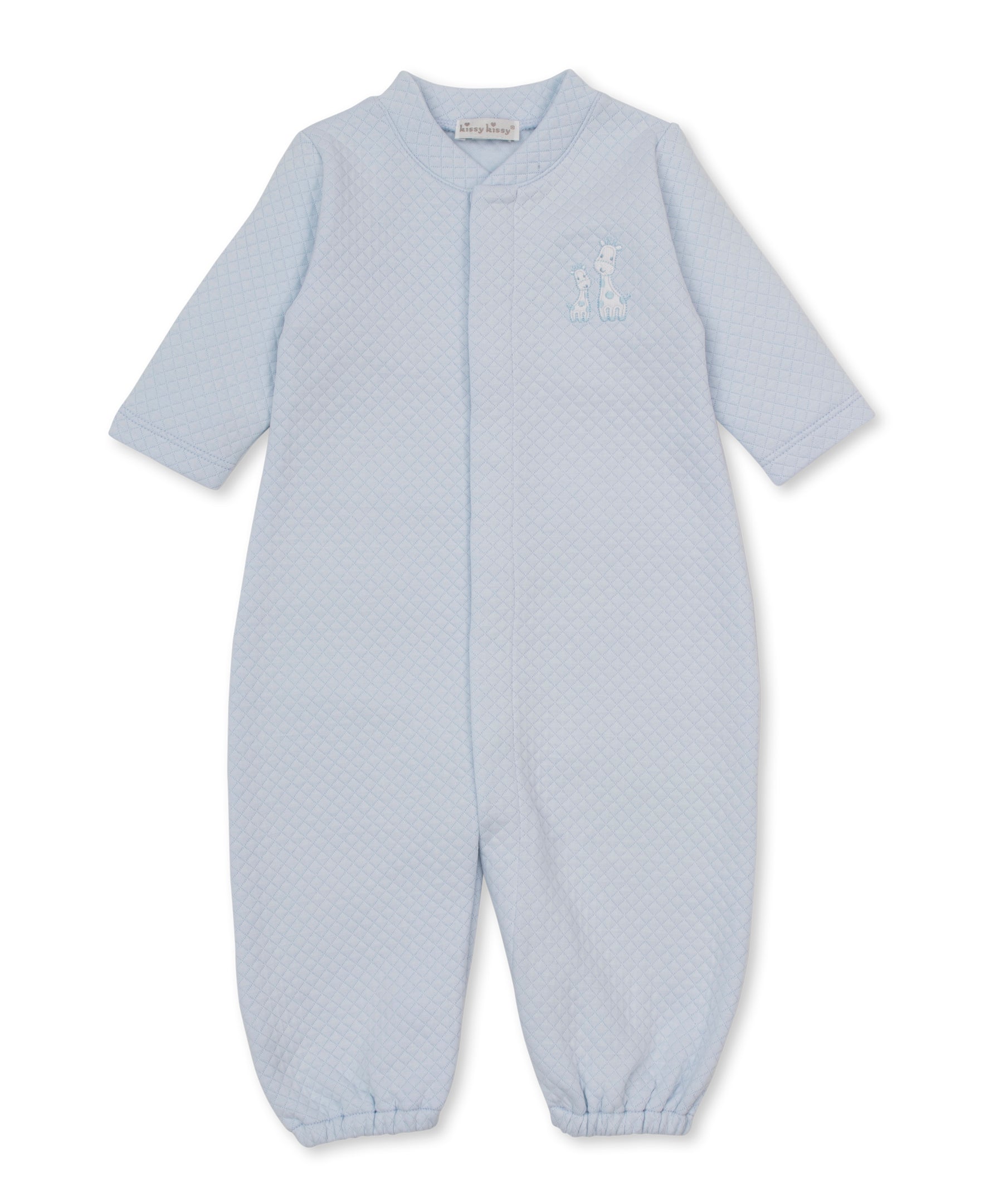Giraffe Laughs Blue Jacquard Convertible Gown - Kissy Kissy