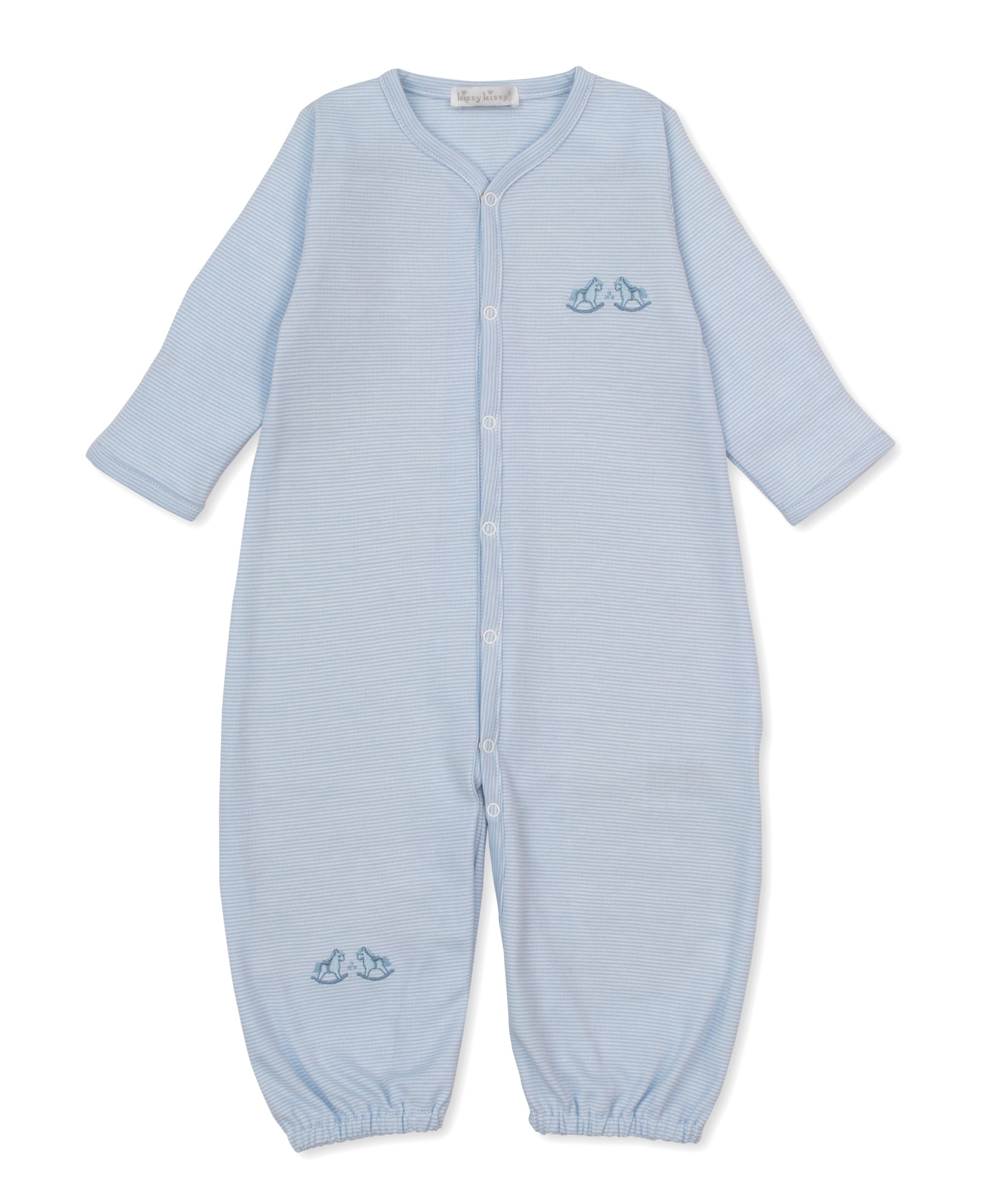 Gingham Rockers Blue Stripe Convertible Gown