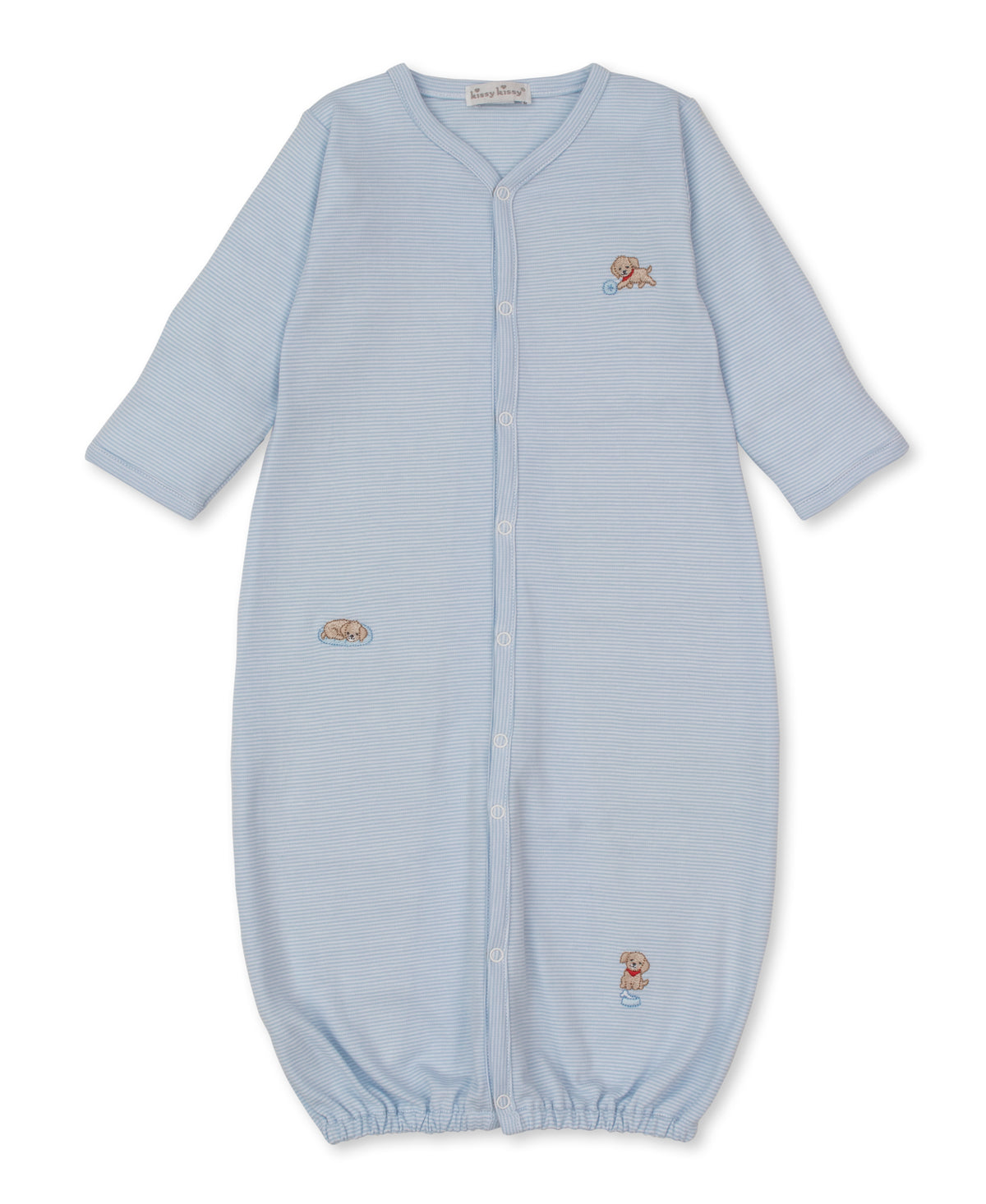 Puppy Play Blue Stripe Convertible Gown - Kissy Kissy