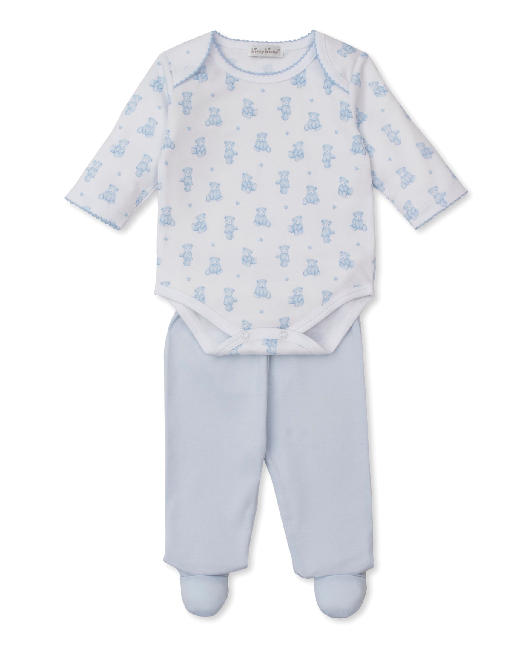 Teddy Bear Time Blue Footed Pant Set - Kissy Kissy