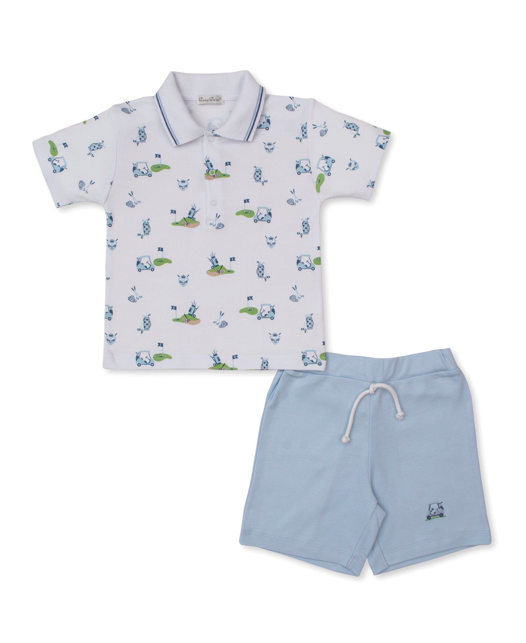 Golf Championship Blue Toddler Bermuda Set - Kissy Kissy