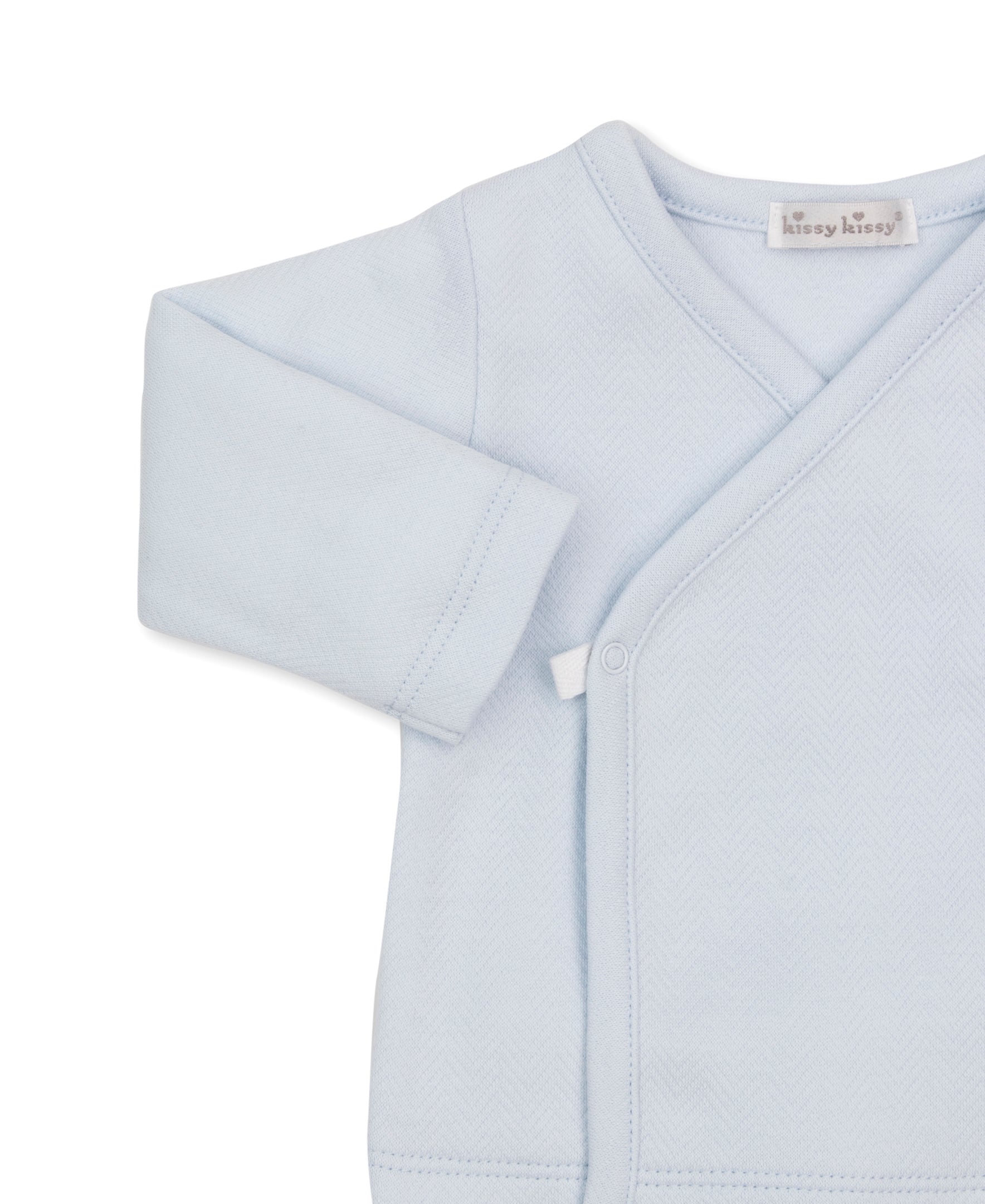 Baby Blessings Blue Jacquard Cross Tee & Pant Set