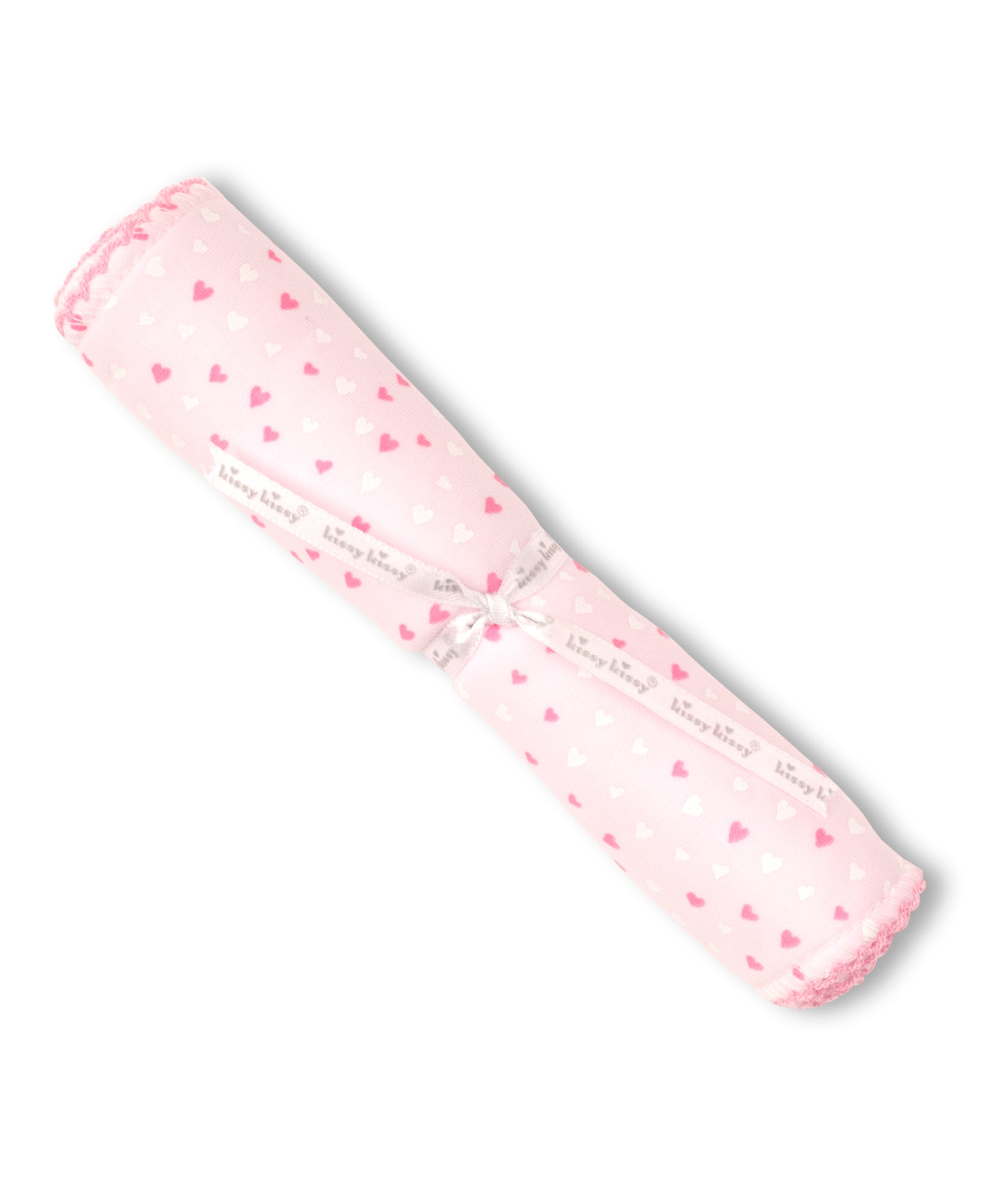 Kissy Sweethearts Pink Burp Cloth - Kissy Kissy