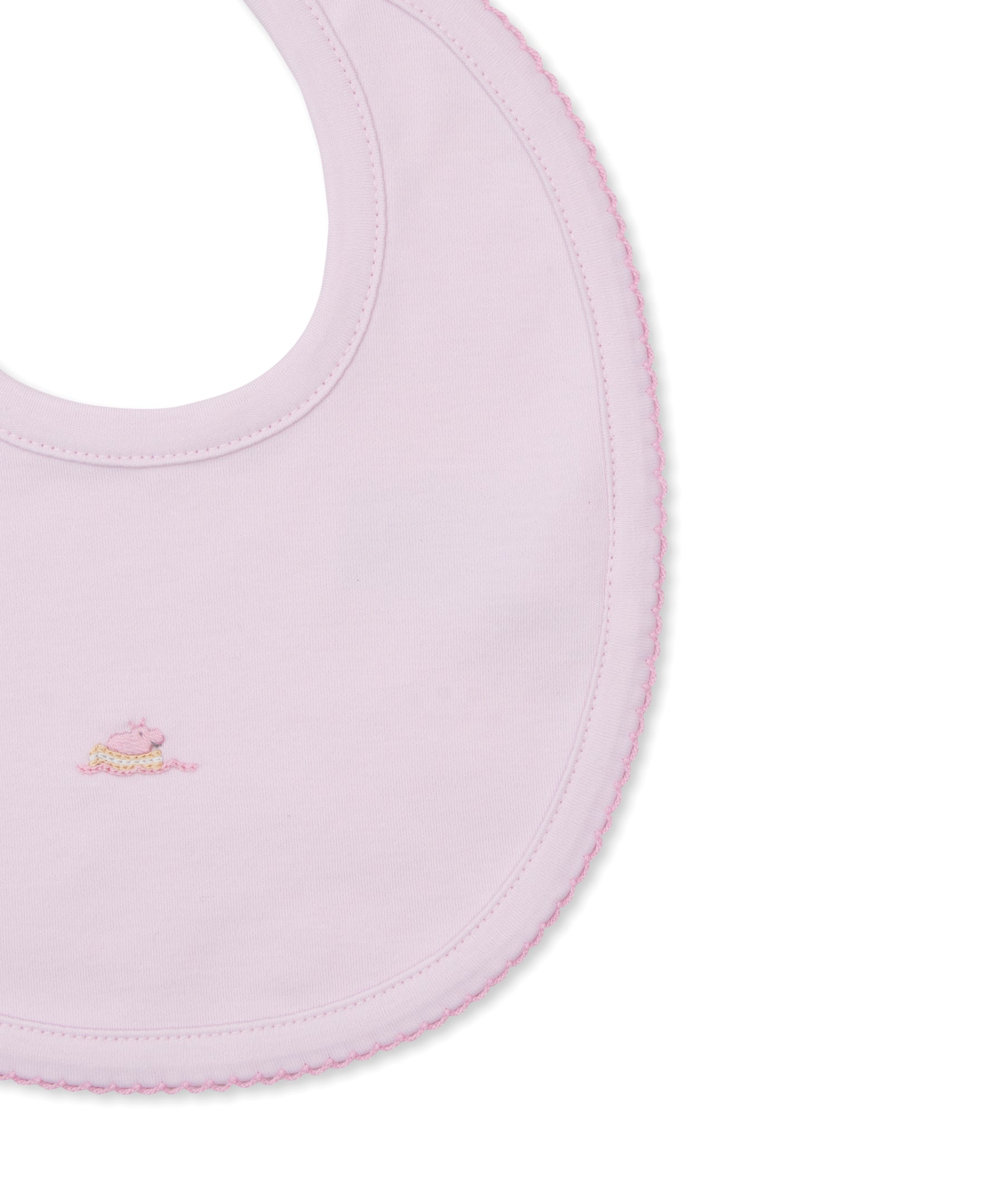 Premier Noah's Ark Pink Hand Emb. Bib - Kissy Kissy