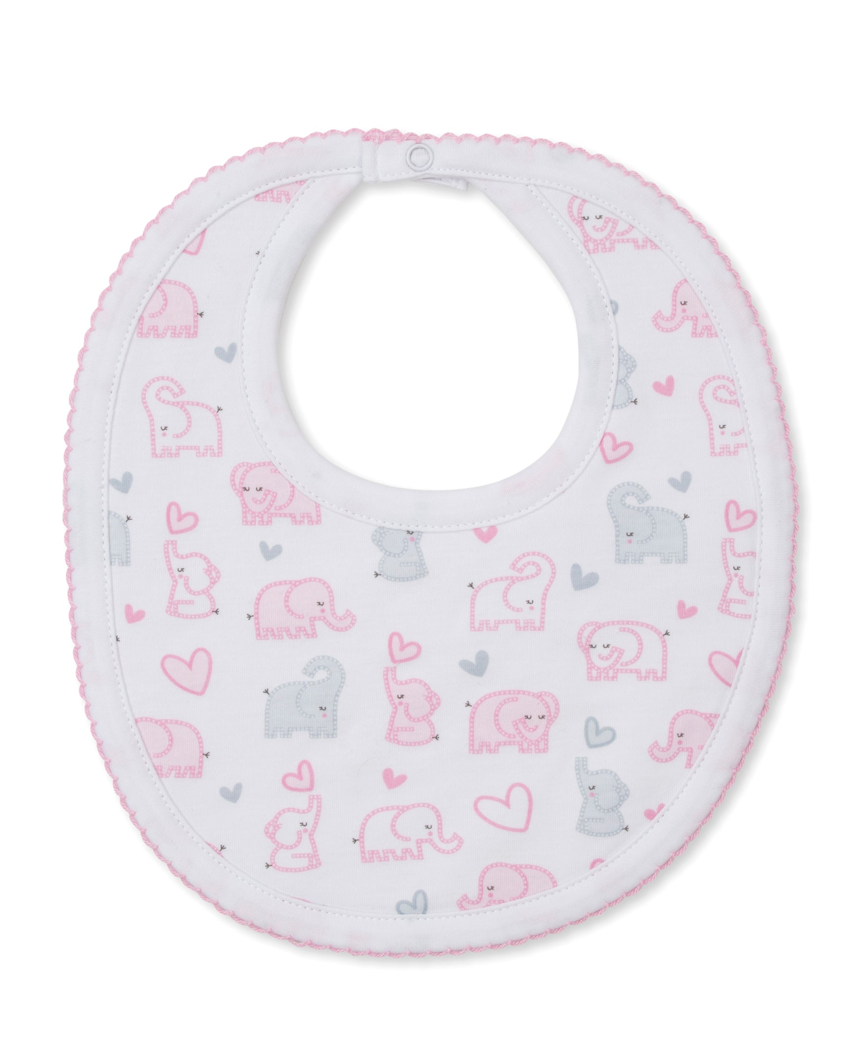 Baby Elephant Hearts Bib - Kissy Kissy