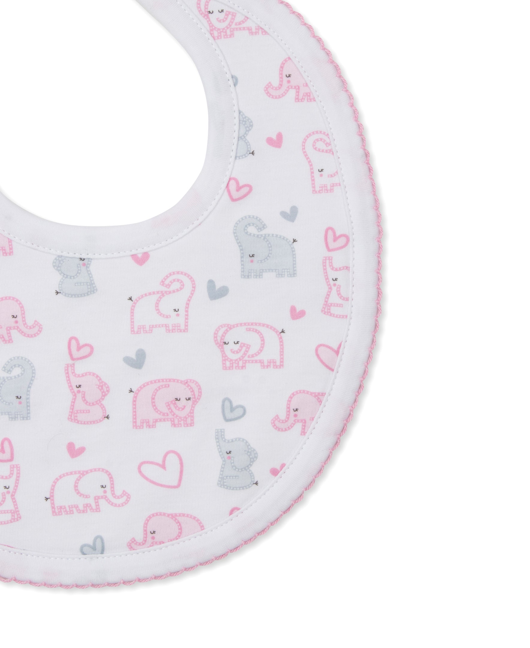 Baby Elephant Hearts Bib - Kissy Kissy