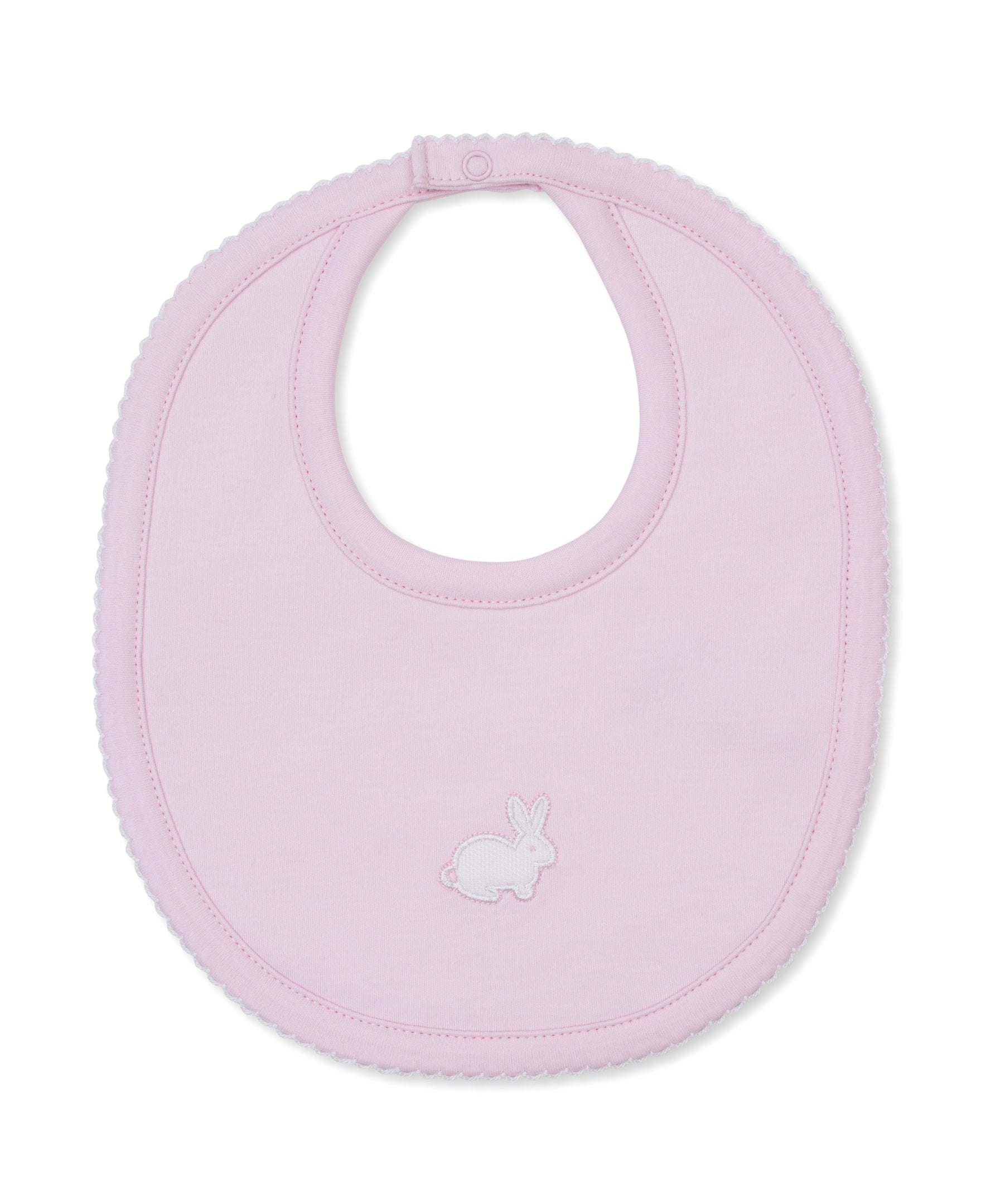 Pique Twin Bunnies Pink Bib - Kissy Kissy