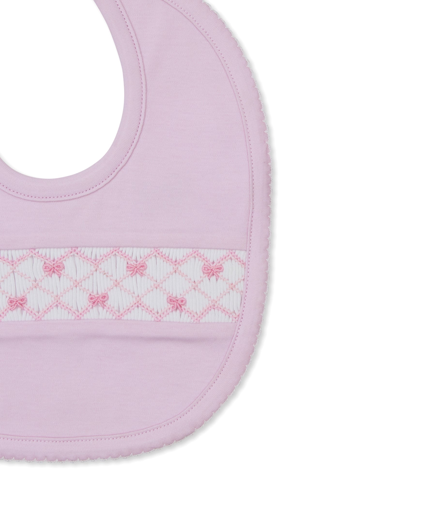 CLB Summer Bows 26 Pink Hand Smocked Bib - Kissy Kissy