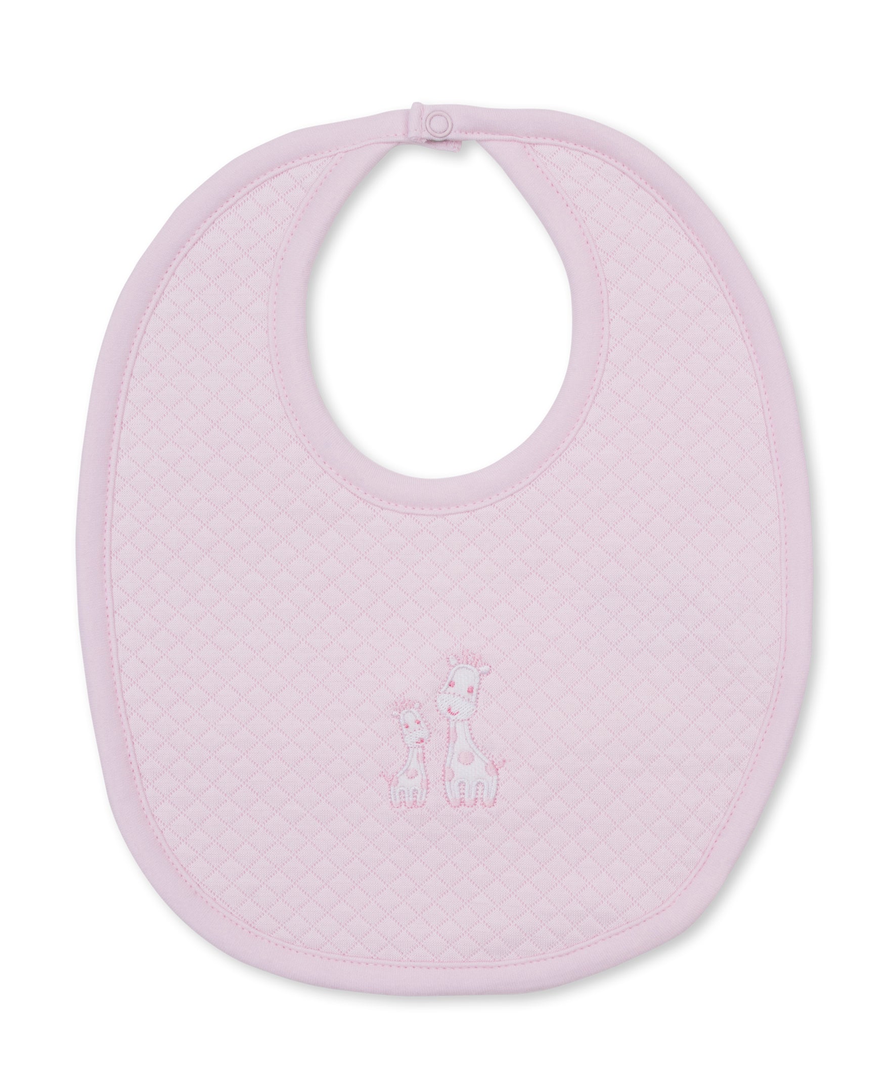 Giraffe Laughs Pink Jacquard Bib - Kissy Kissy