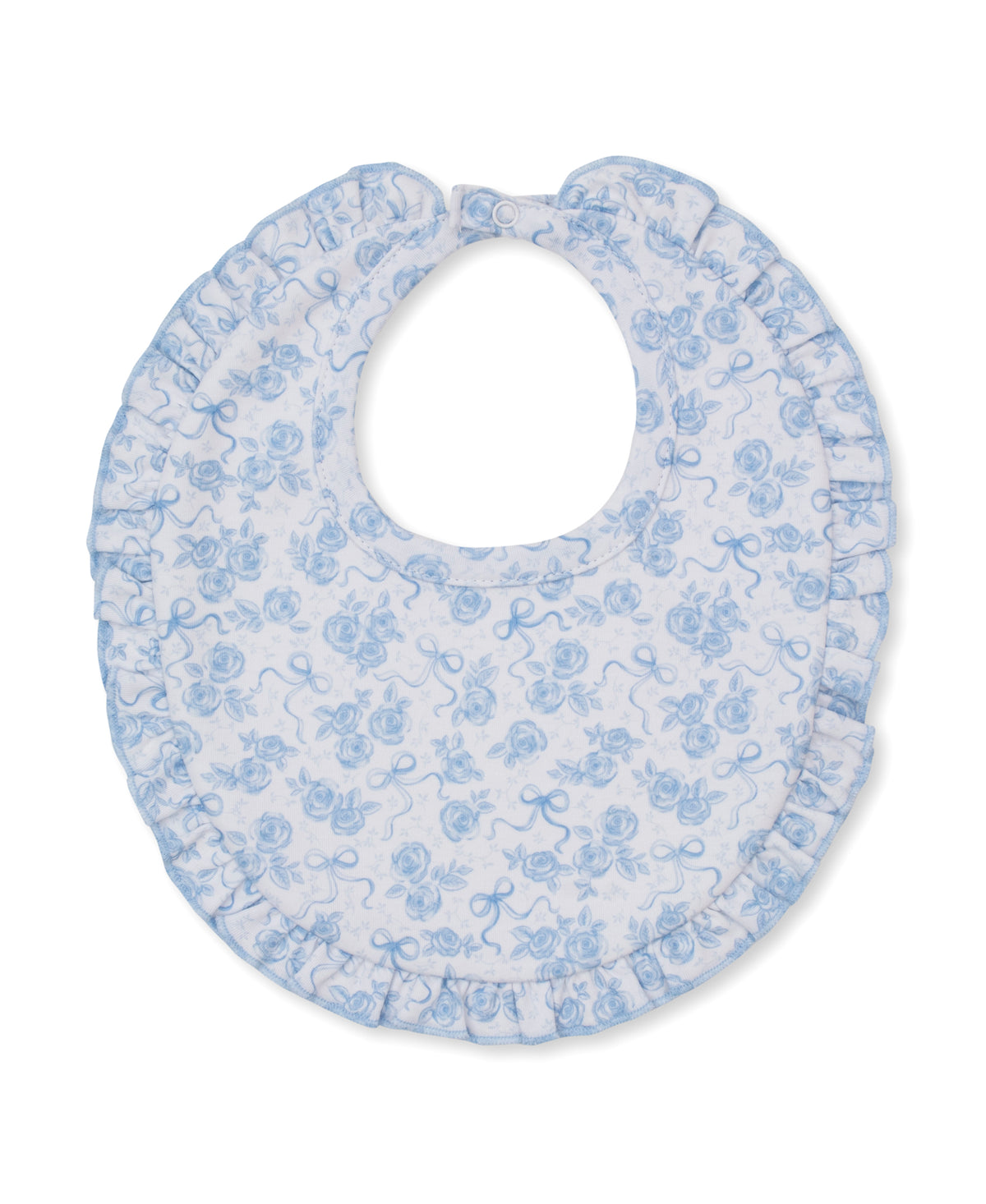 Roses & Bows Blue Bib - Kissy Kissy