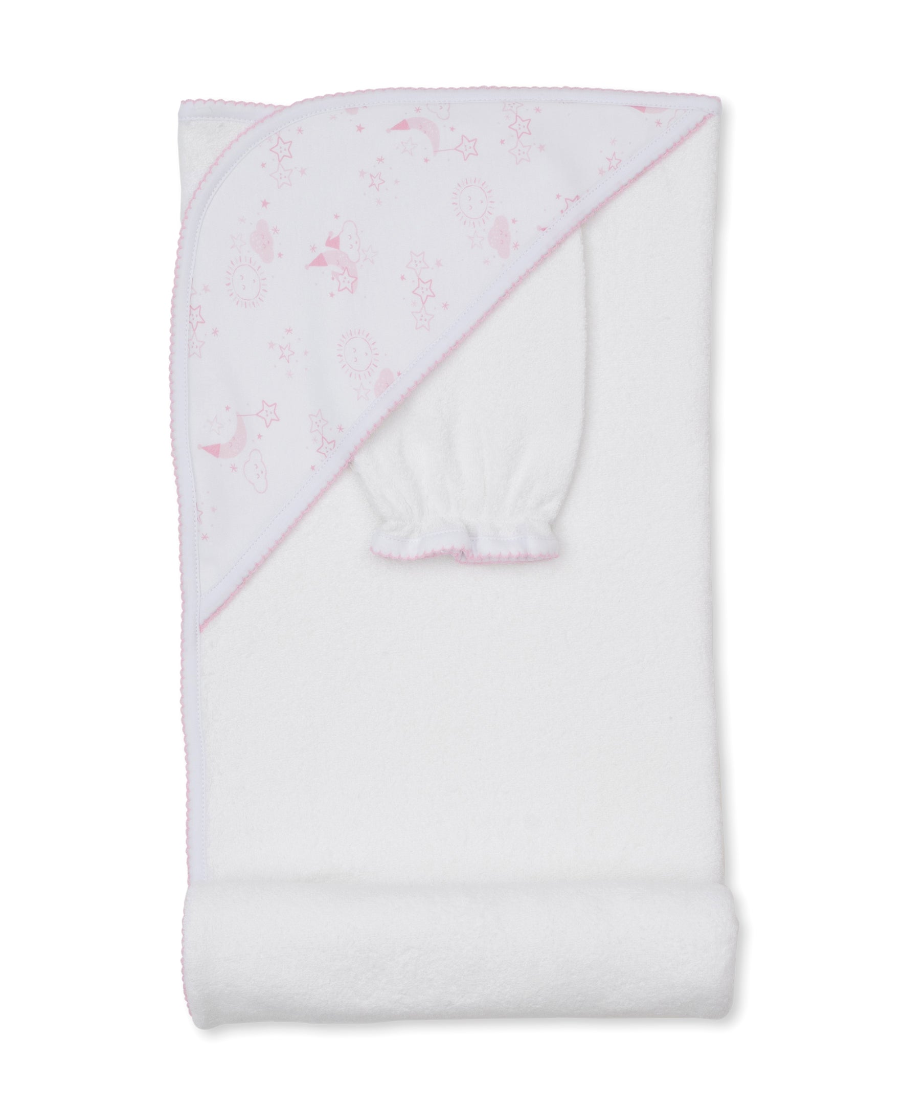 Nightfall Pink Hooded Towel & Mitt Set - Kissy Kissy