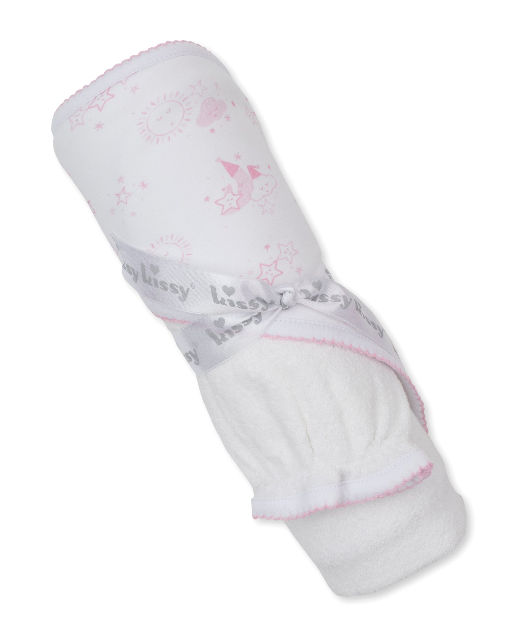 Nightfall Pink Hooded Towel & Mitt Set - Kissy Kissy