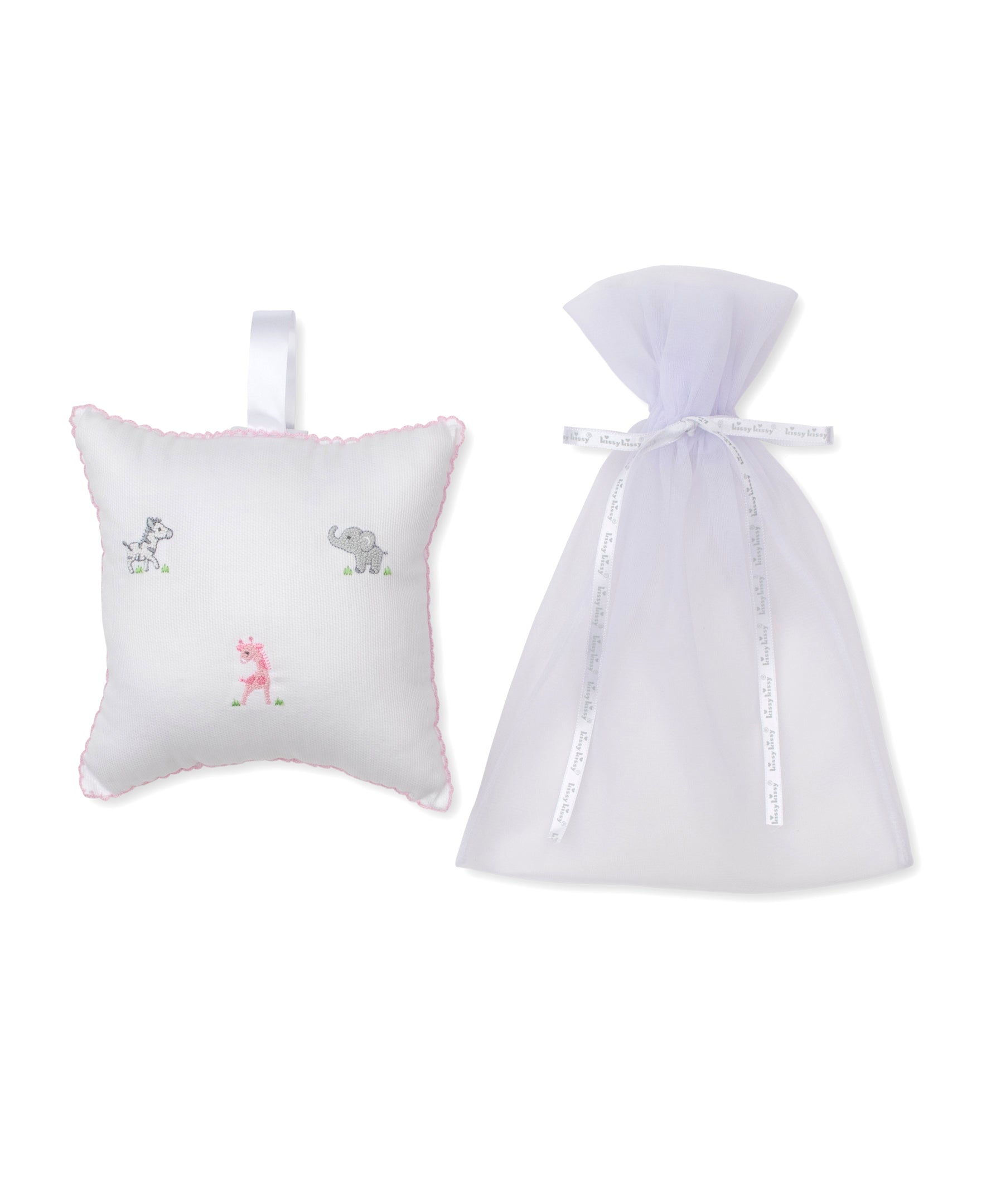 SCE Safari Party Pink Hand Emb. Musical Pillow - Kissy Kissy