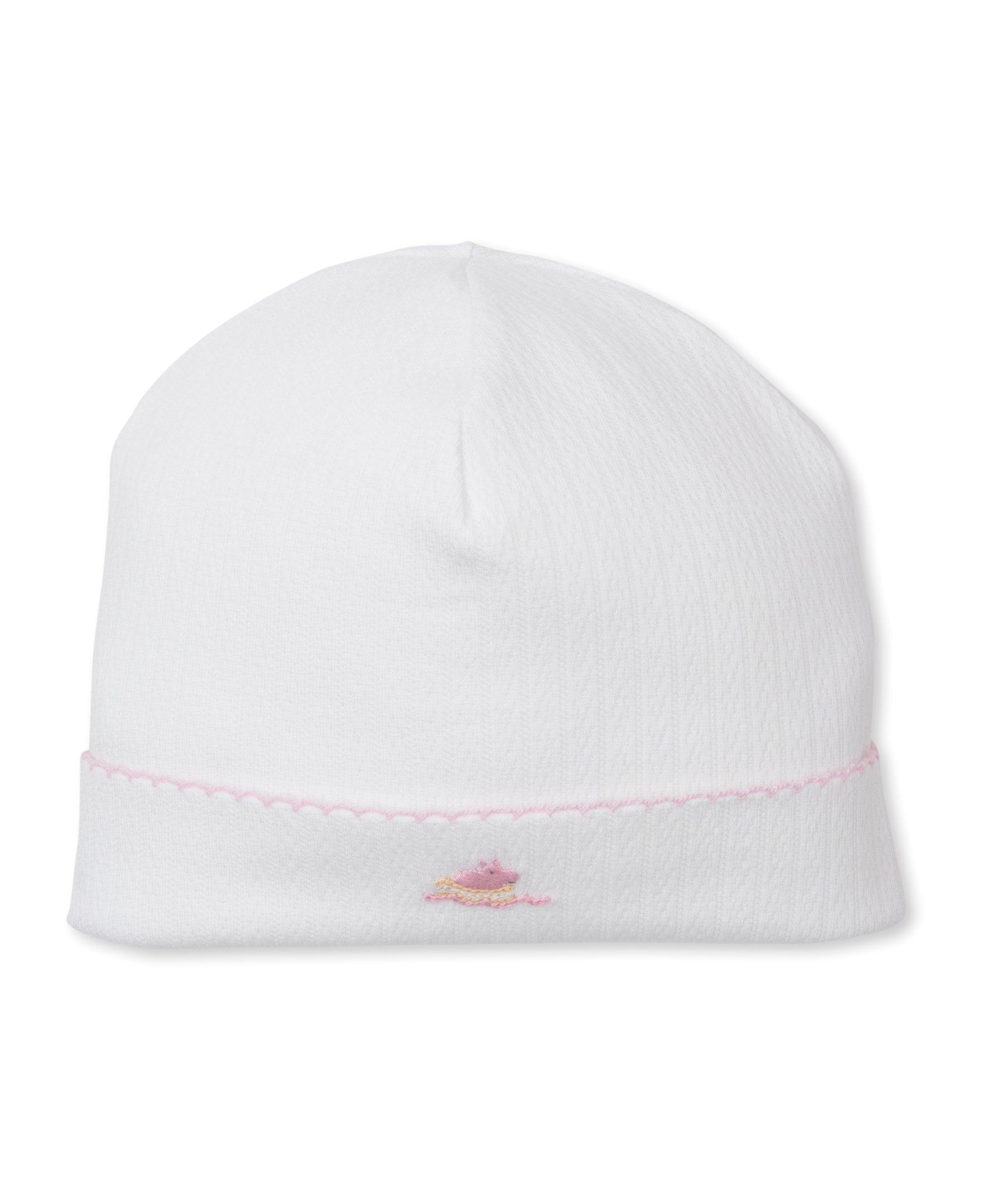 Premier Noah's Ark White/Pink Hand Emb. Hat - Kissy Kissy