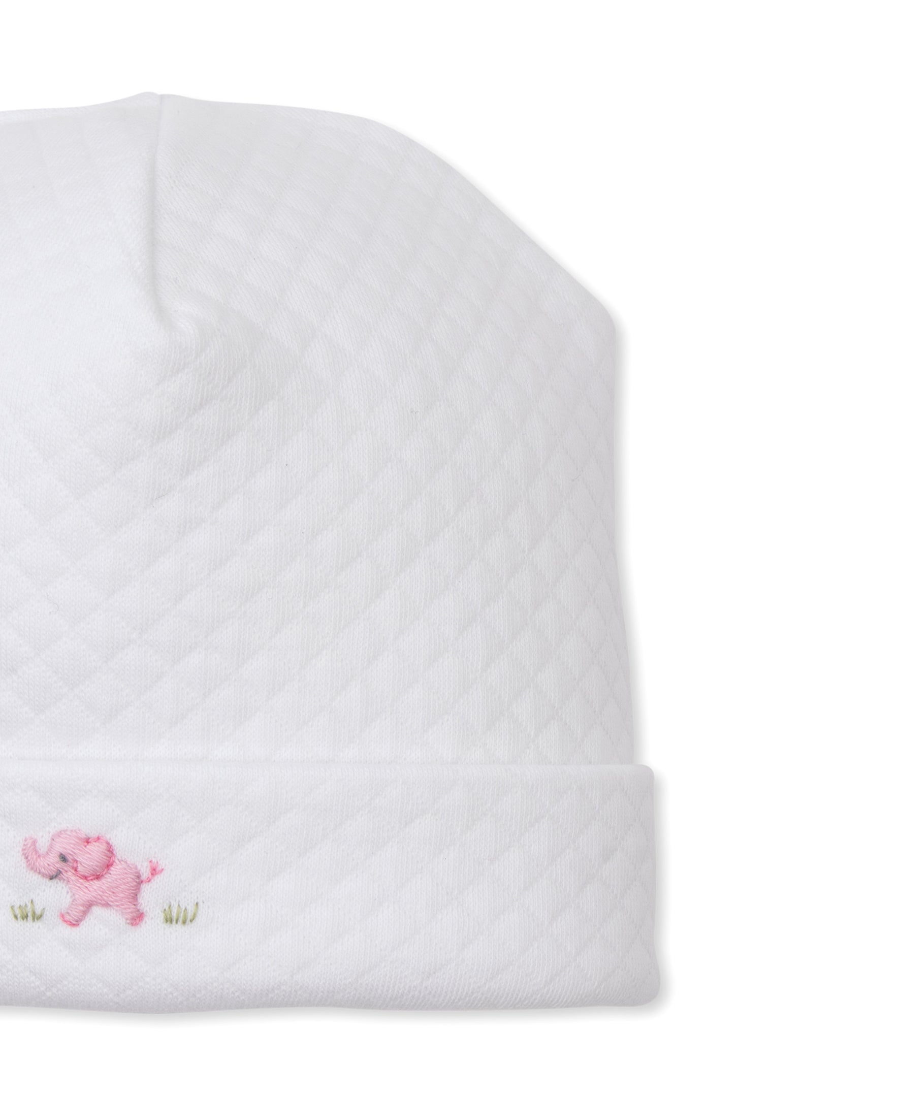 Premier Elephant Esprit White/Pink Hand Emb. Jacquard Hat - Kissy Kissy