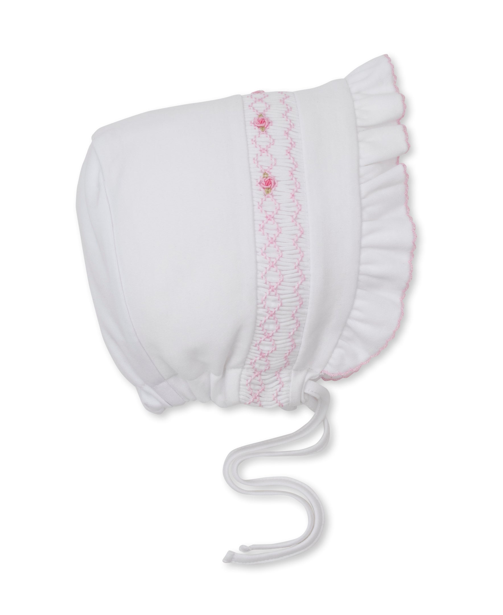 CLB Summer Bishop 26 White Hand Smocked Bonnet - Kissy Kissy