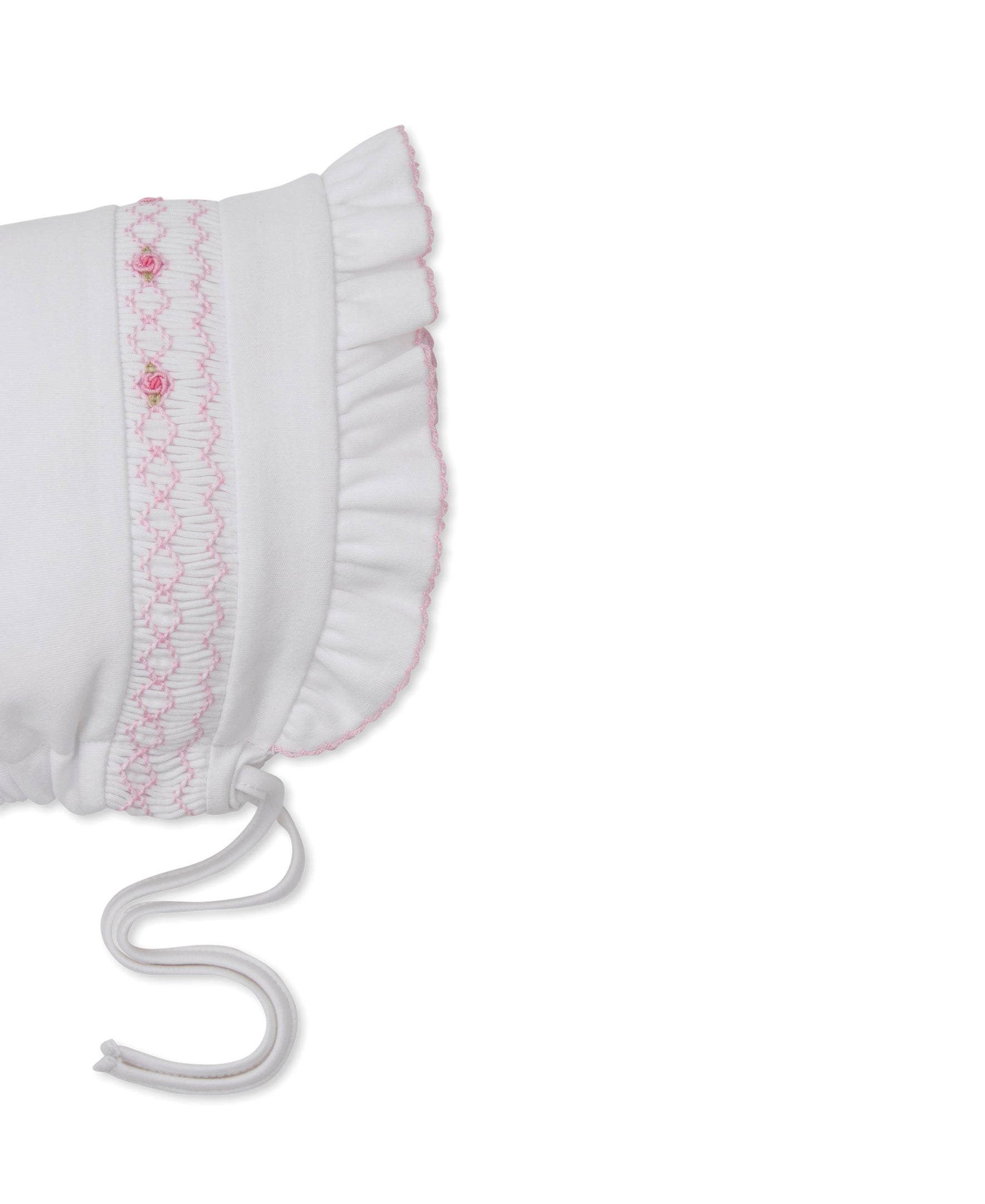 CLB Summer Bishop 26 White Hand Smocked Bonnet - Kissy Kissy