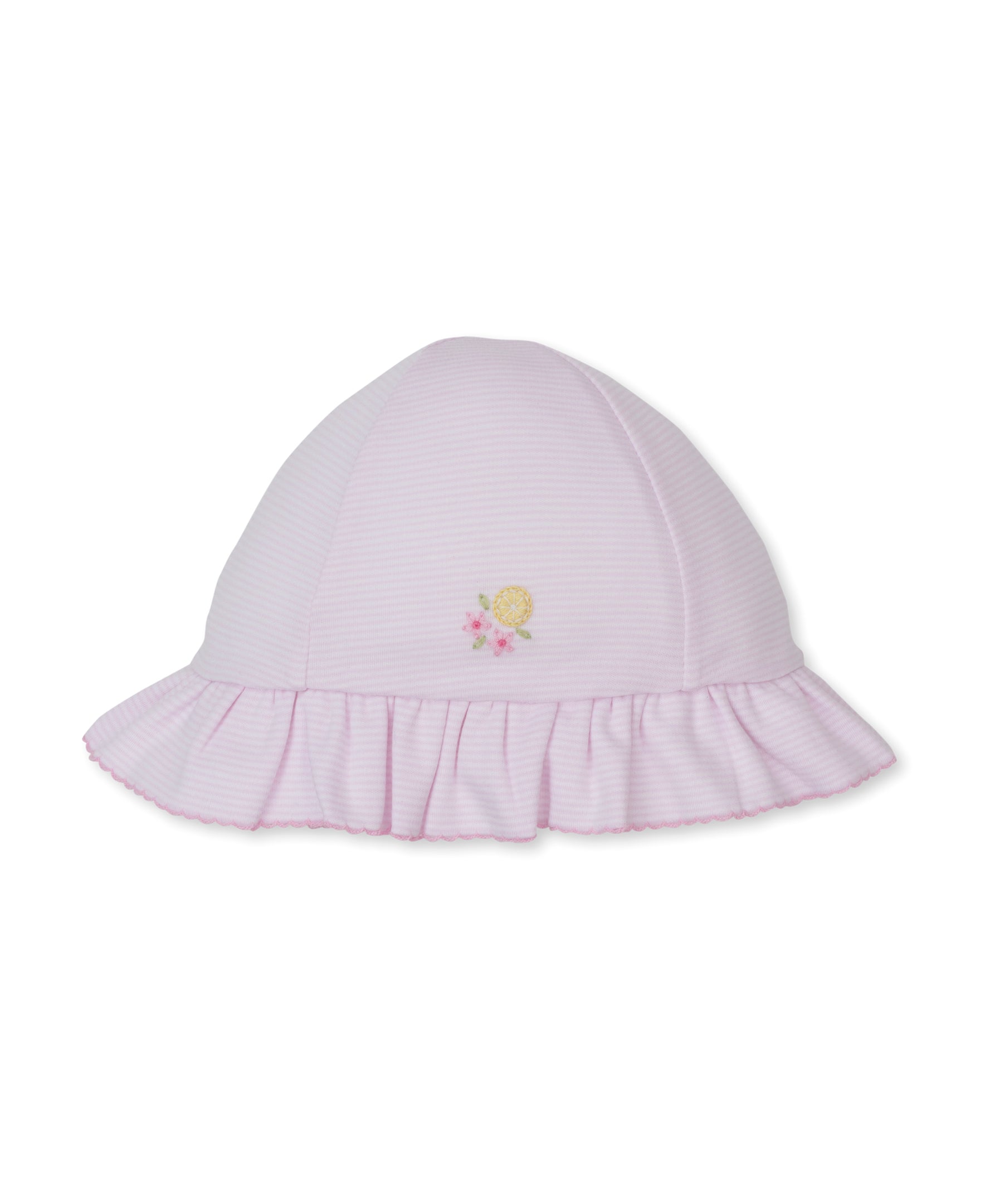 SCE Lemon Blossoms Pink Hand Emb. Stripe Floppy Hat