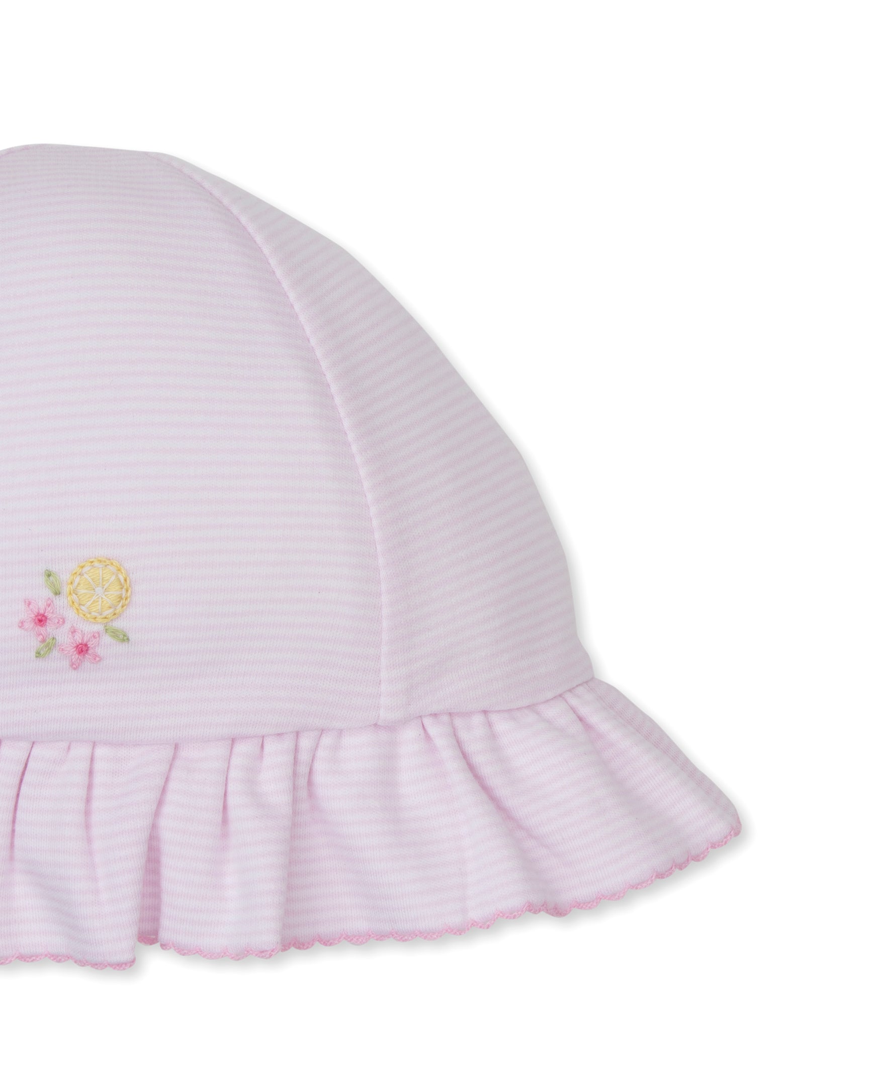 SCE Lemon Blossoms Pink Hand Emb. Stripe Floppy Hat