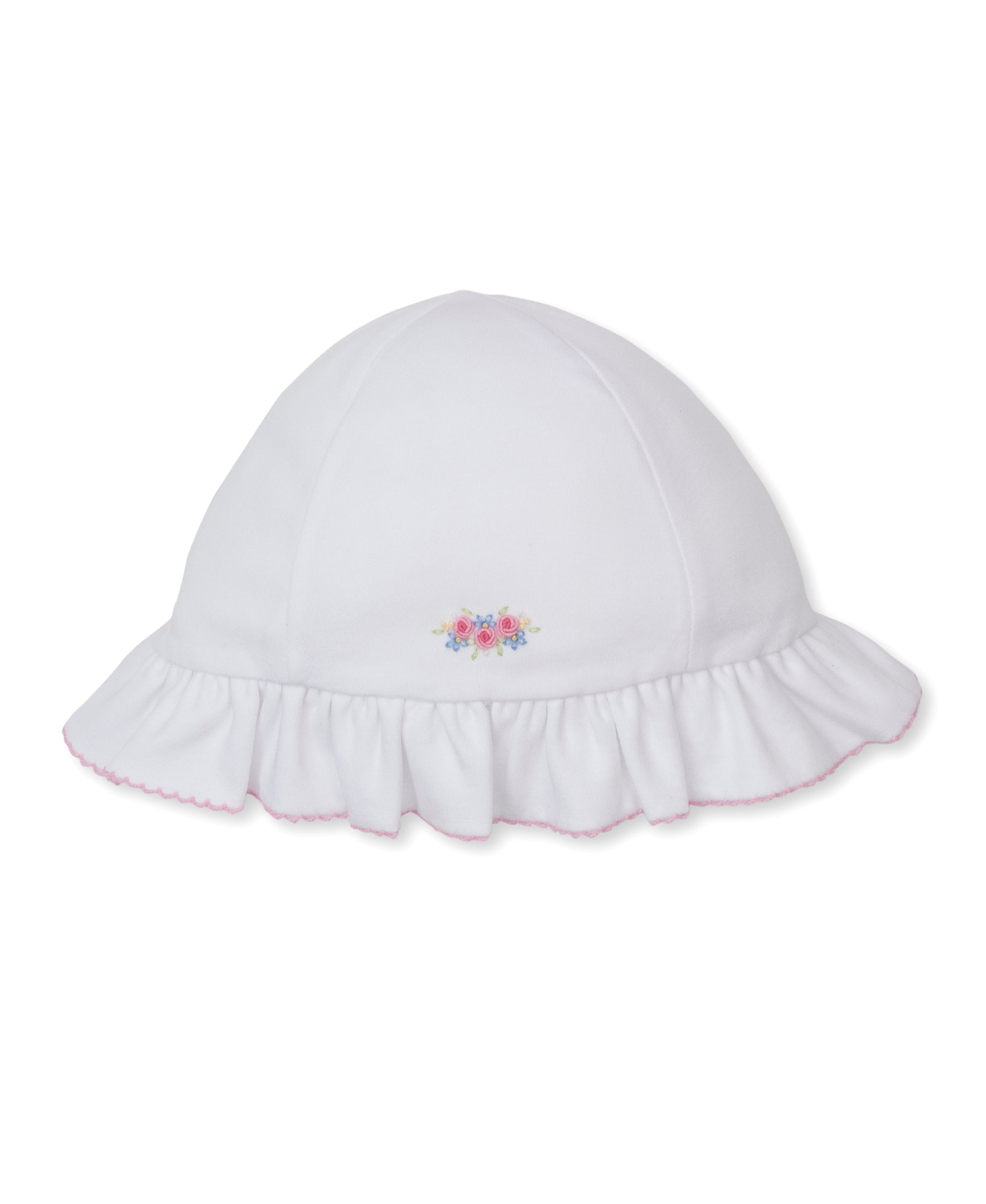 Premier Pastel Gardens White/Pink Hand Emb. Floppy Hat - Kissy Kissy