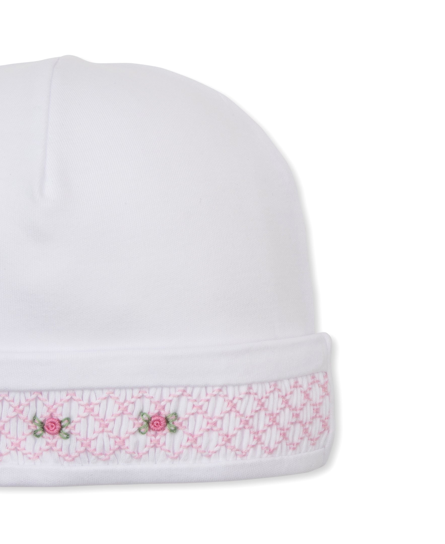 CLB Fall 26 White/Pink Hand Smocked Hat
