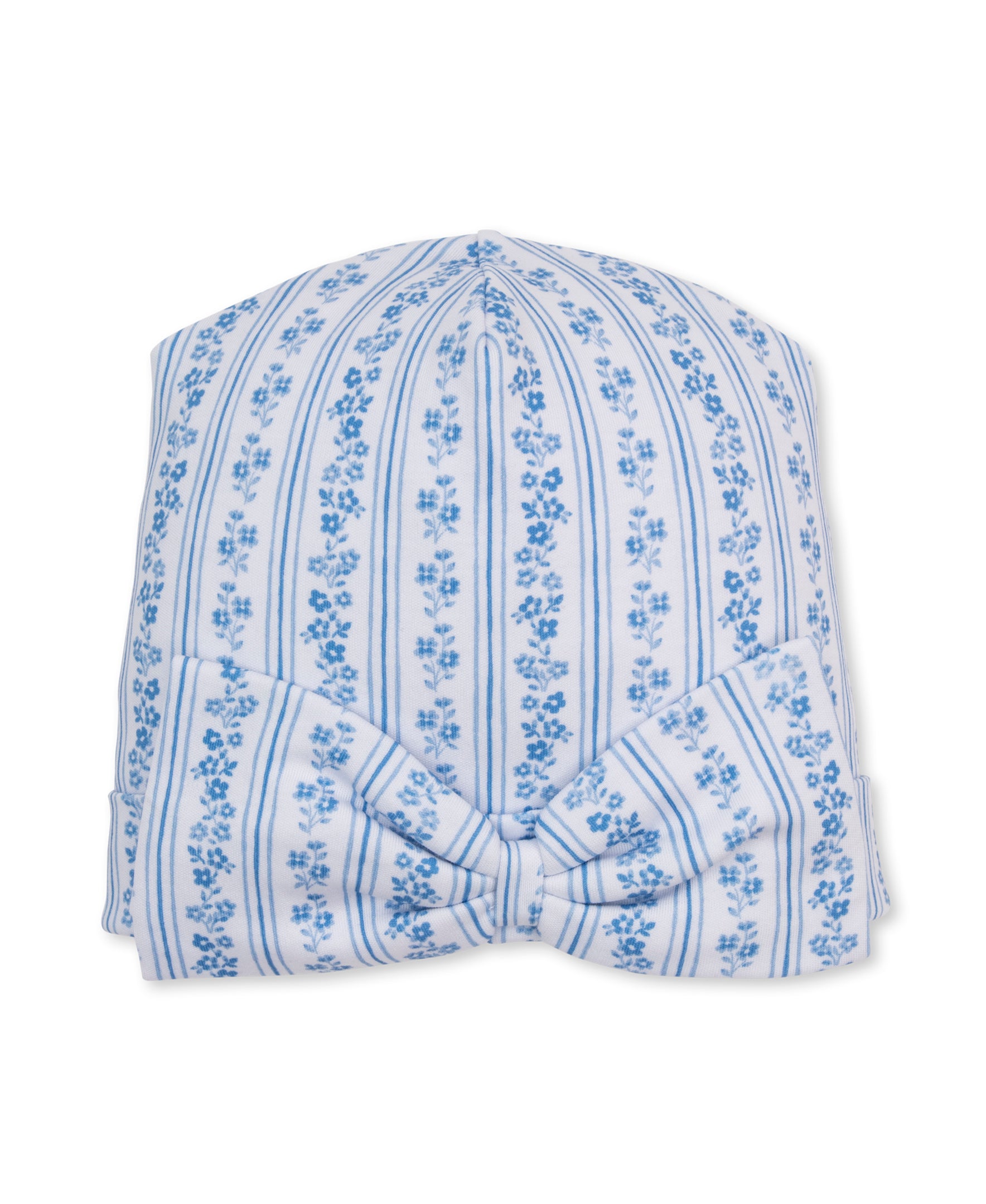 Watercolor Floral Stripes Blue Novelty Hat