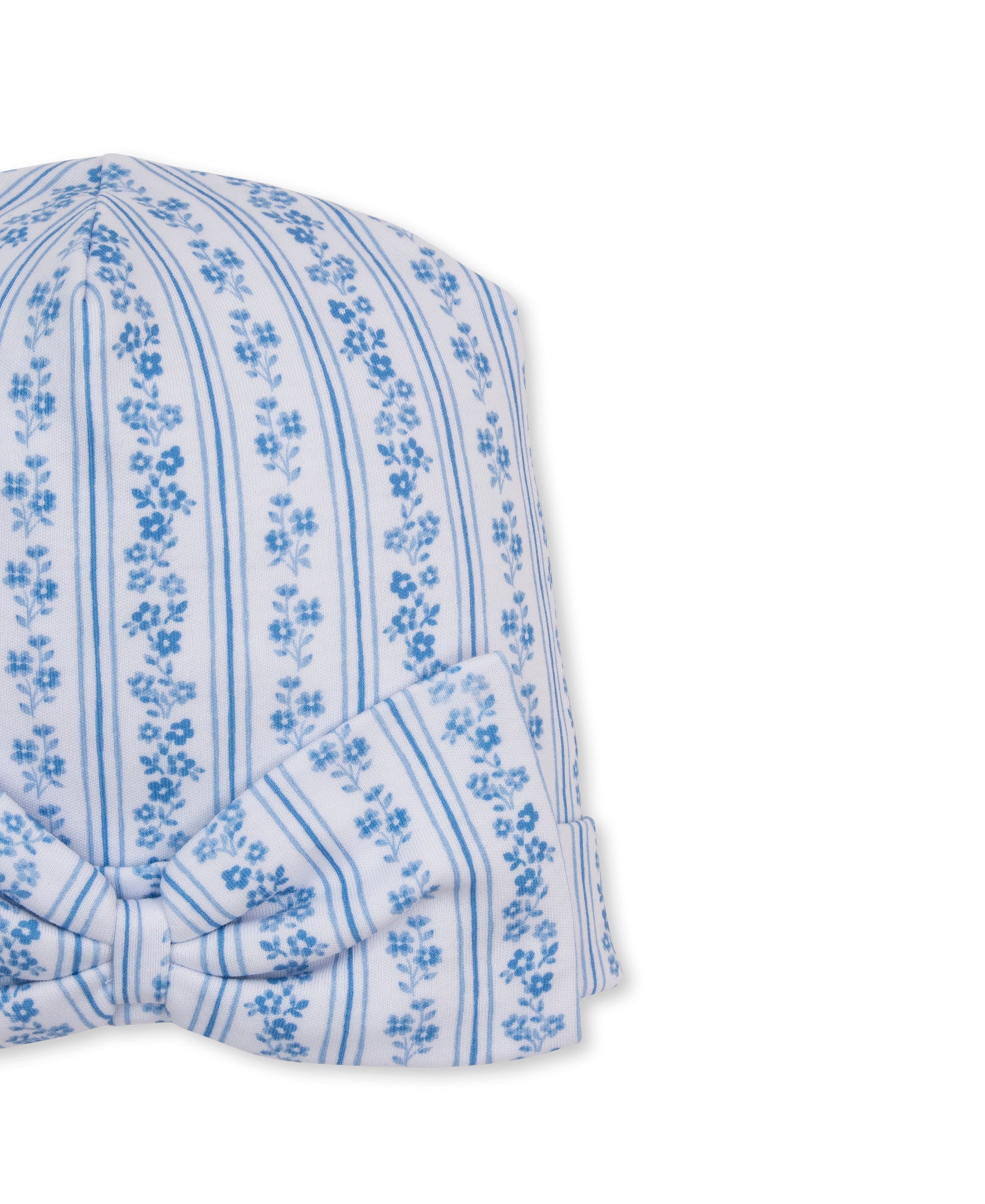 Watercolor Floral Stripes Blue Novelty Hat
