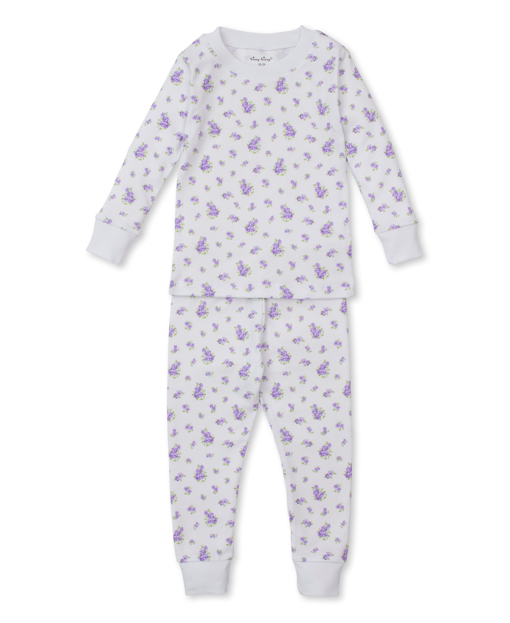 Roses and Blooms Lilac Toddler Pajama Set - Kissy Kissy