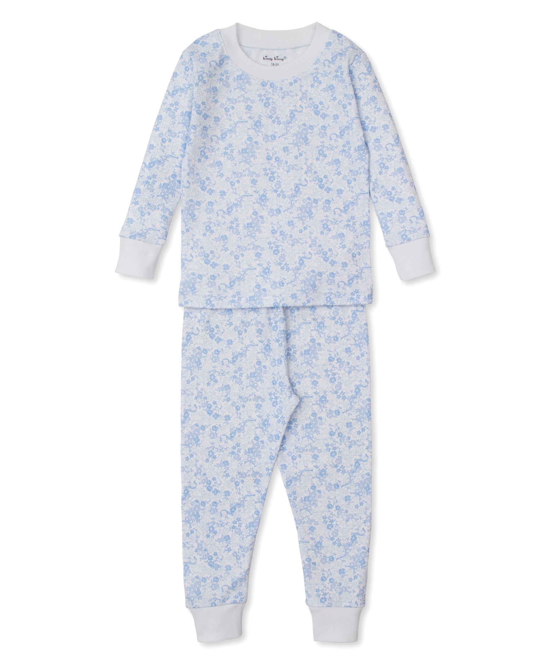 Old English Roses Blue Toddler Pajama Set - Kissy Kissy