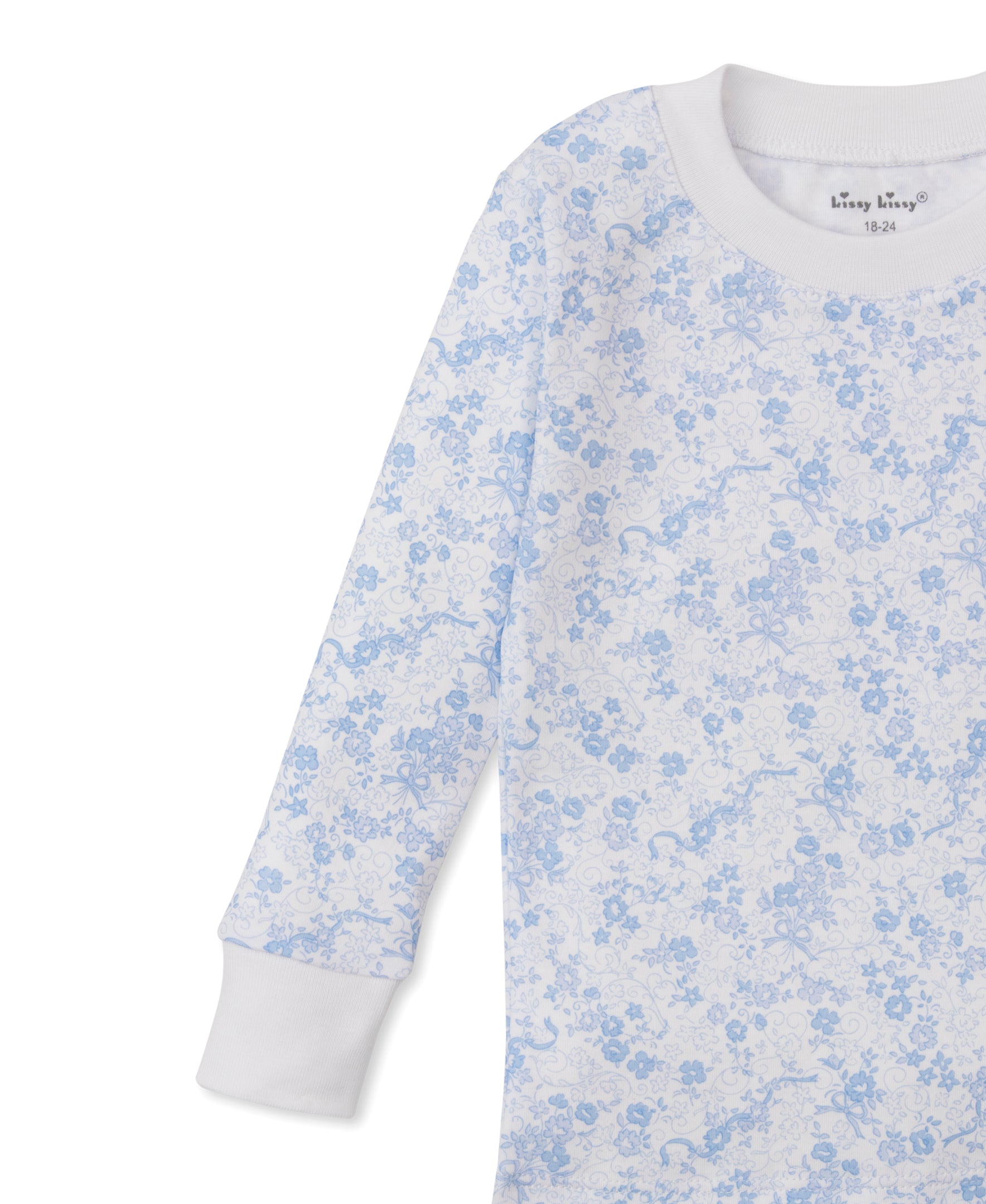 Old English Roses Blue Toddler Pajama Set - Kissy Kissy