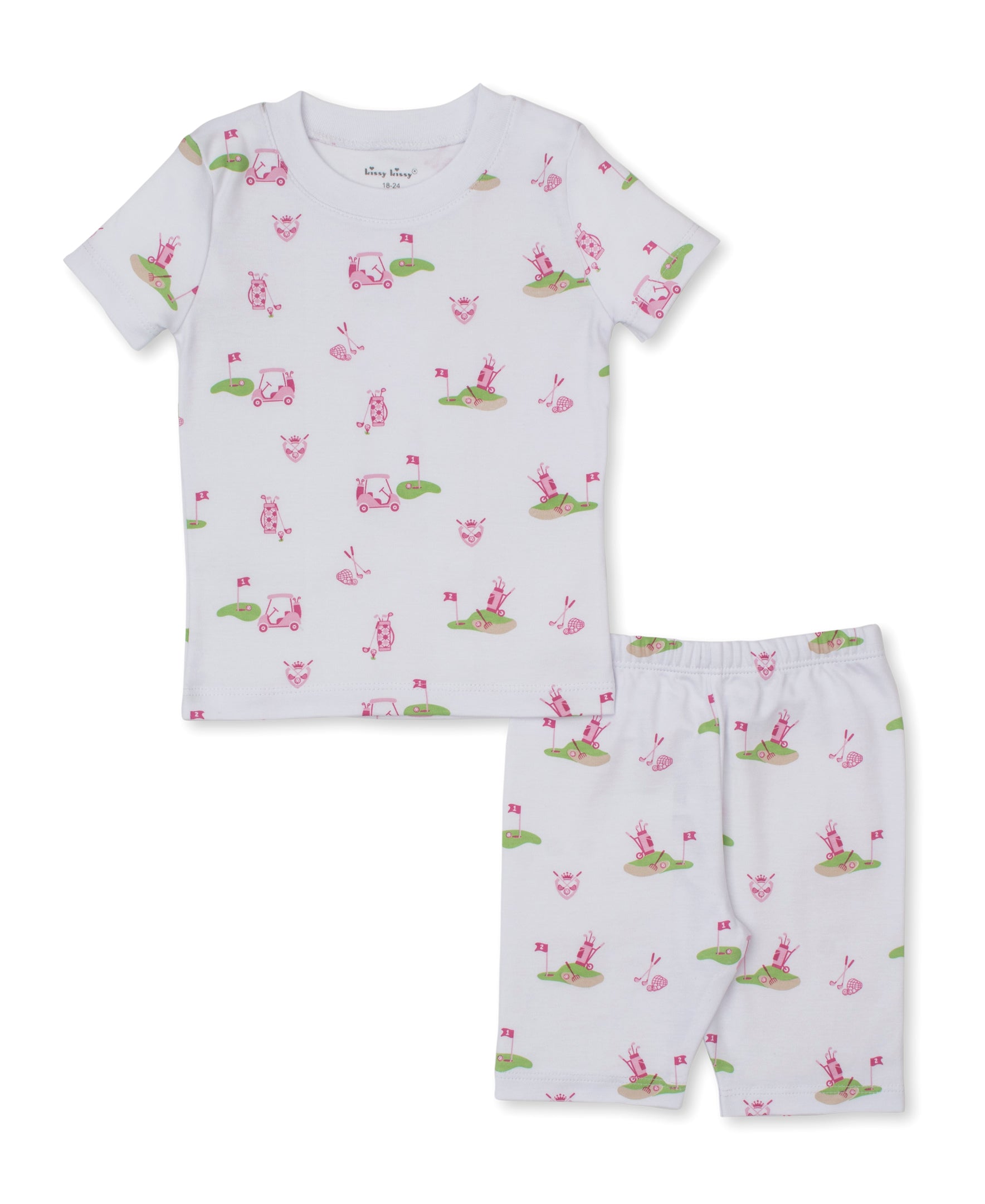 Golf Championship Pink Short Toddler Pajama Set - Kissy Kissy
