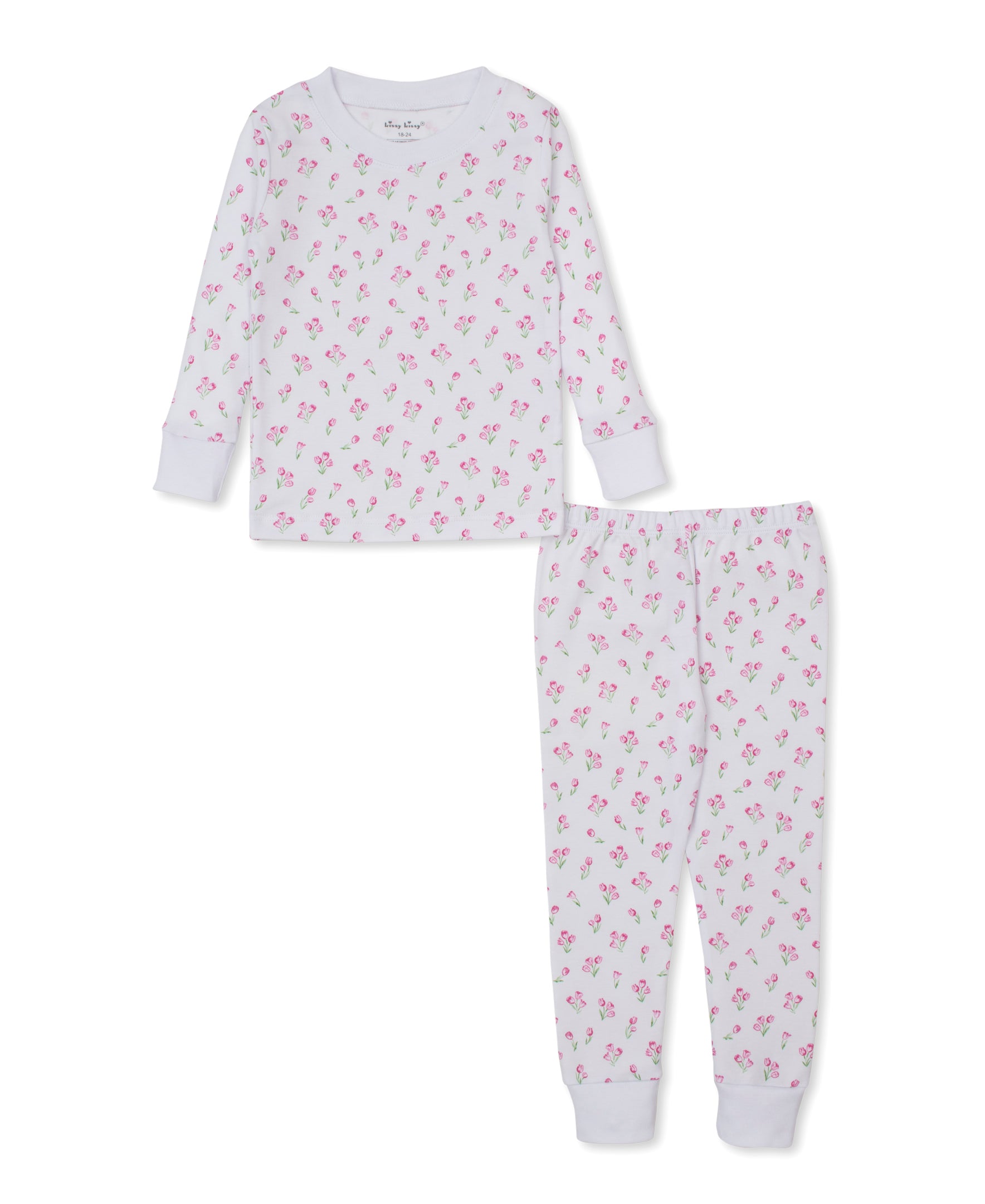 Timeless Tulips White Toddler Pajama Set