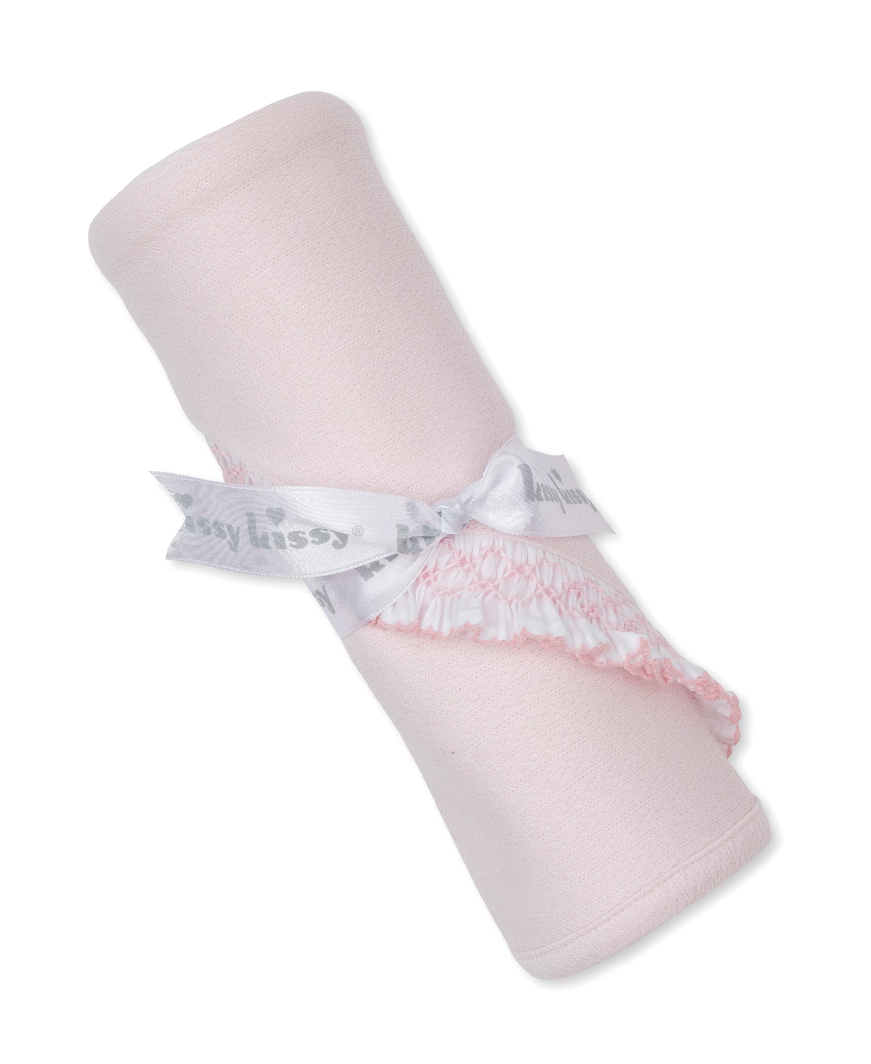 CLB Smocked Ruffle Pink Blanket - Kissy Kissy