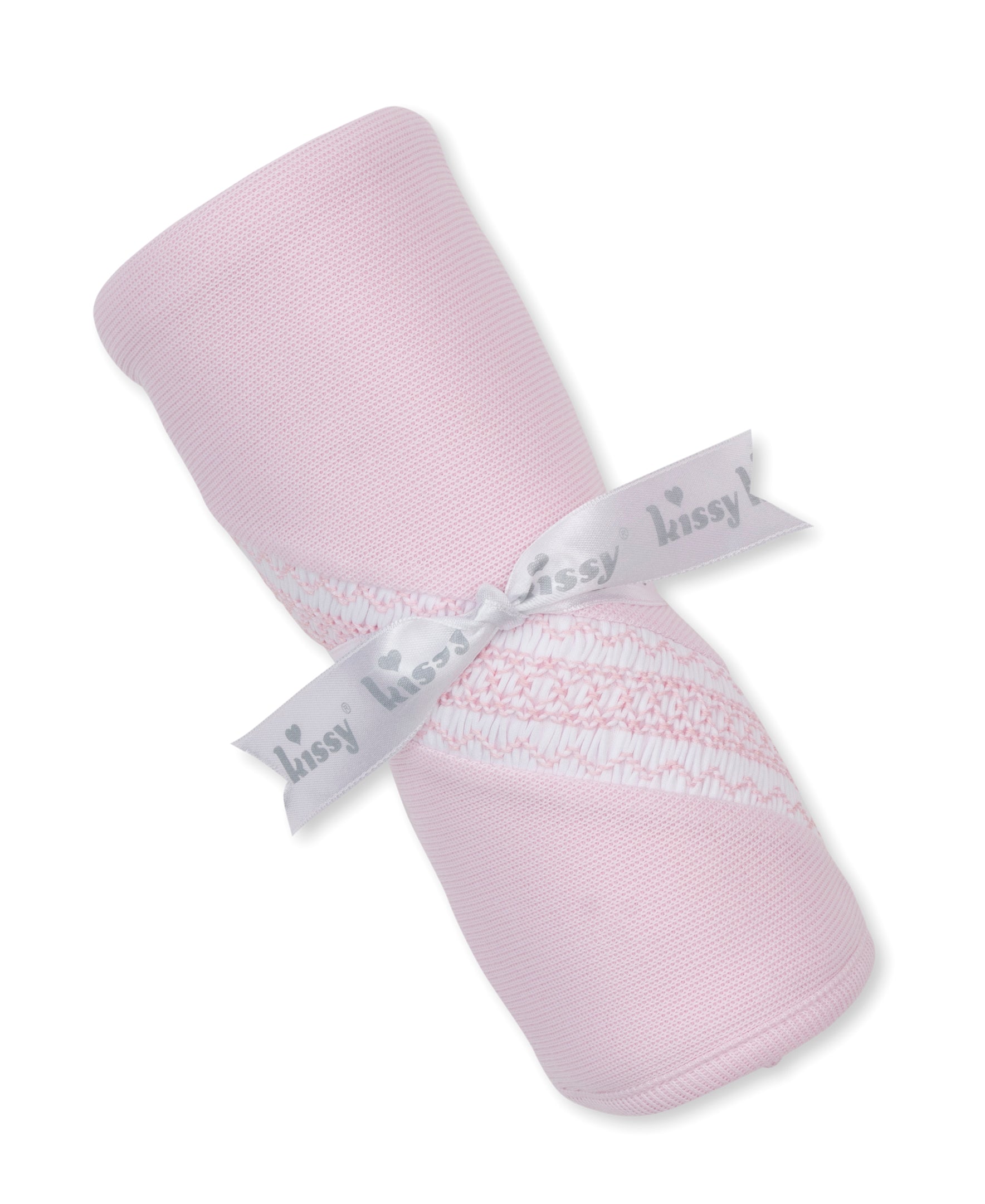 CLB Punto Ingles Pink Hand Smocked Blanket - Kissy Kissy