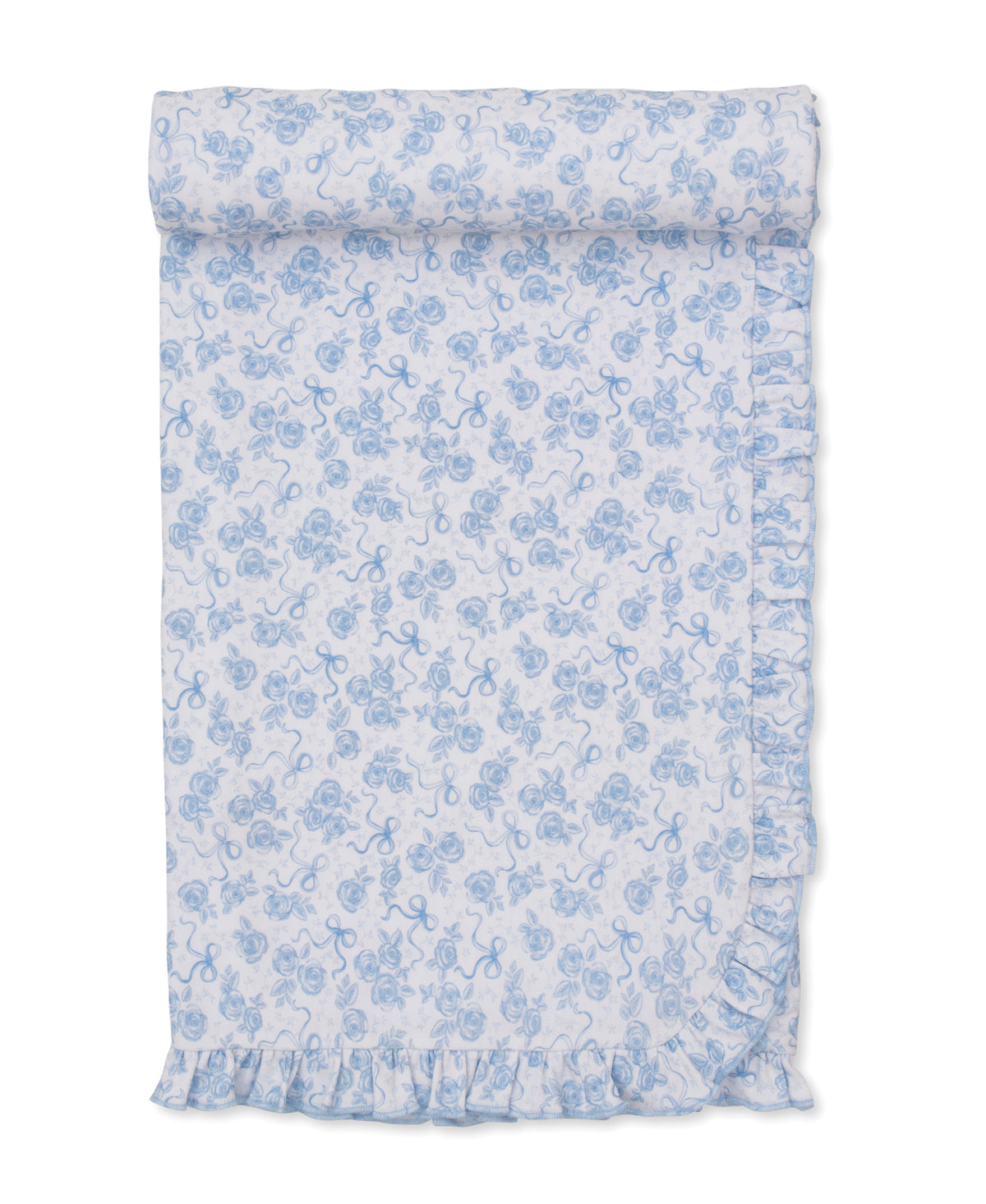Roses & Bows Blue Blanket - Kissy Kissy