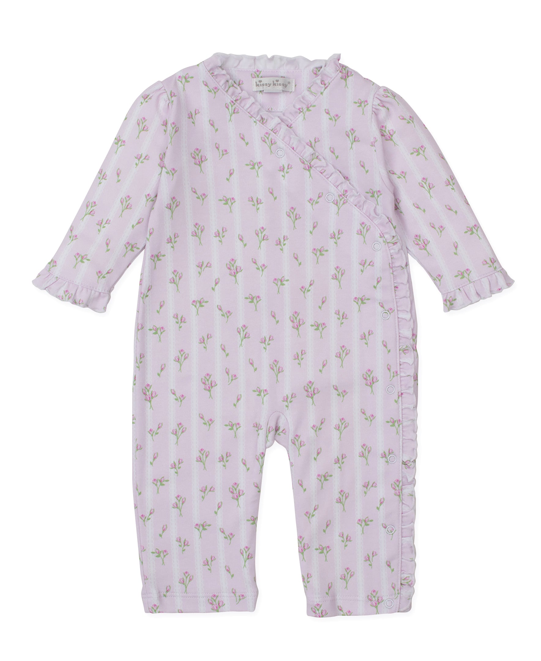 Ribbon Stripe Bouquets Pink Playsuit - Kissy Kissy