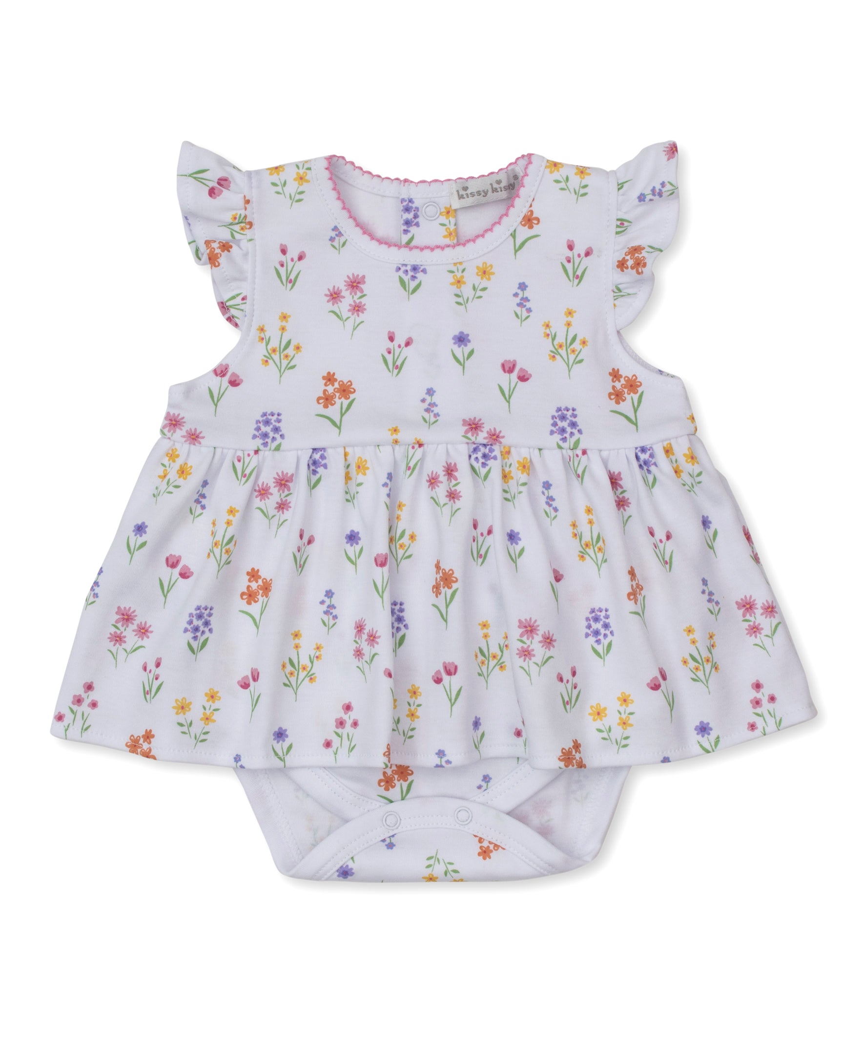 Summer Wildflowers White Bodysuit Dress - Kissy Kissy