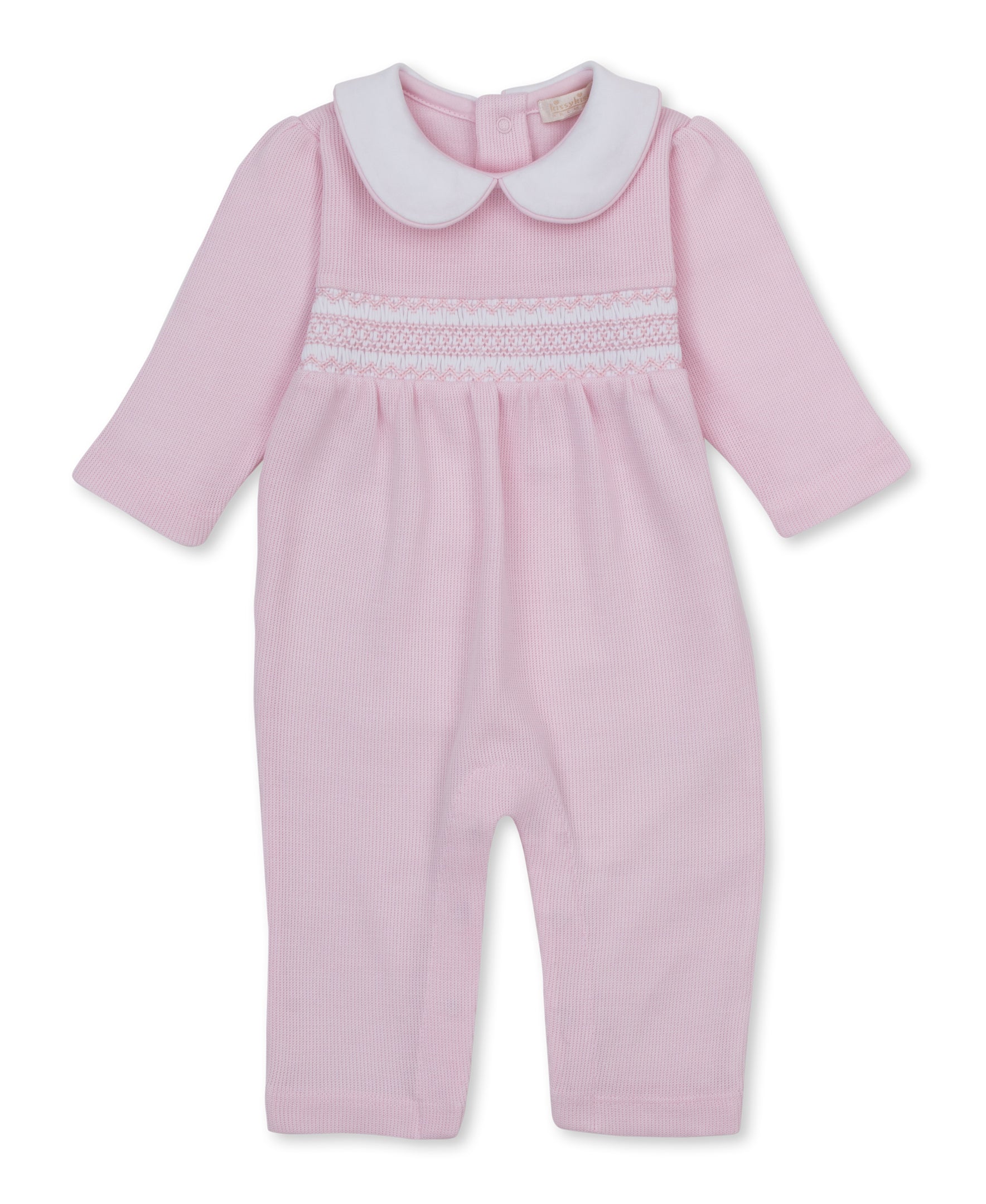 CLB Punto Ingles Pink Hand Smocked Playsuit - Kissy Kissy