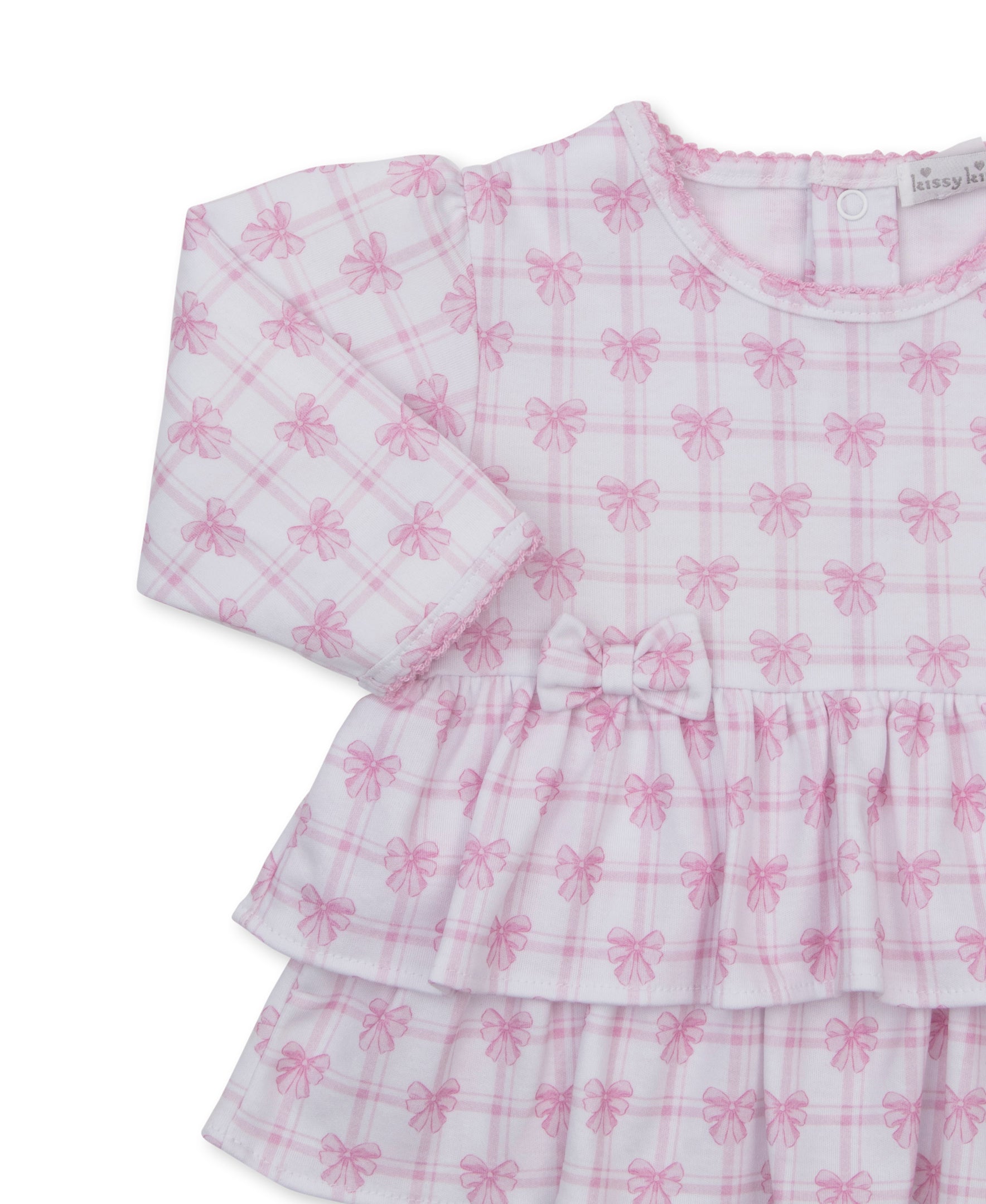Windowpane Bows Pink Playsuit