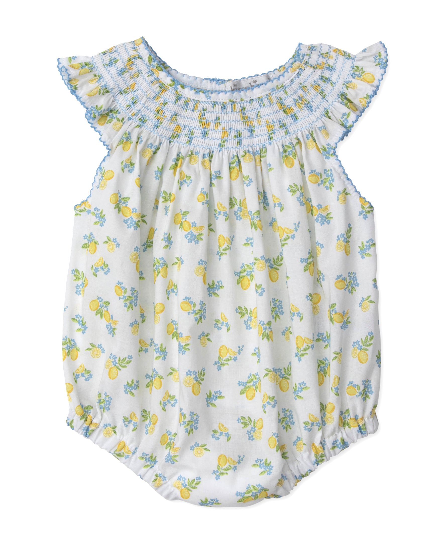 Lemon Blossoms Smocked Woven Bubble - Kissy Kissy