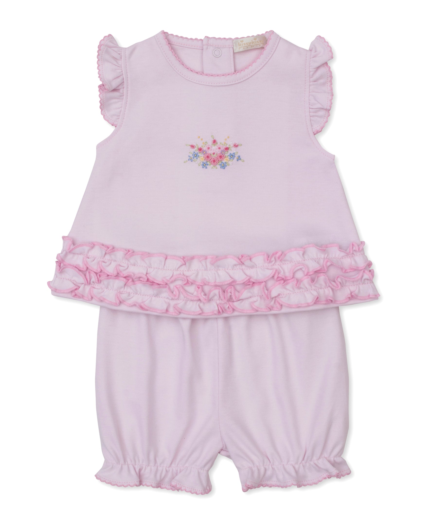 Premier Pastel Gardens Pink Hand Emb. Sunsuit Set - Kissy Kissy