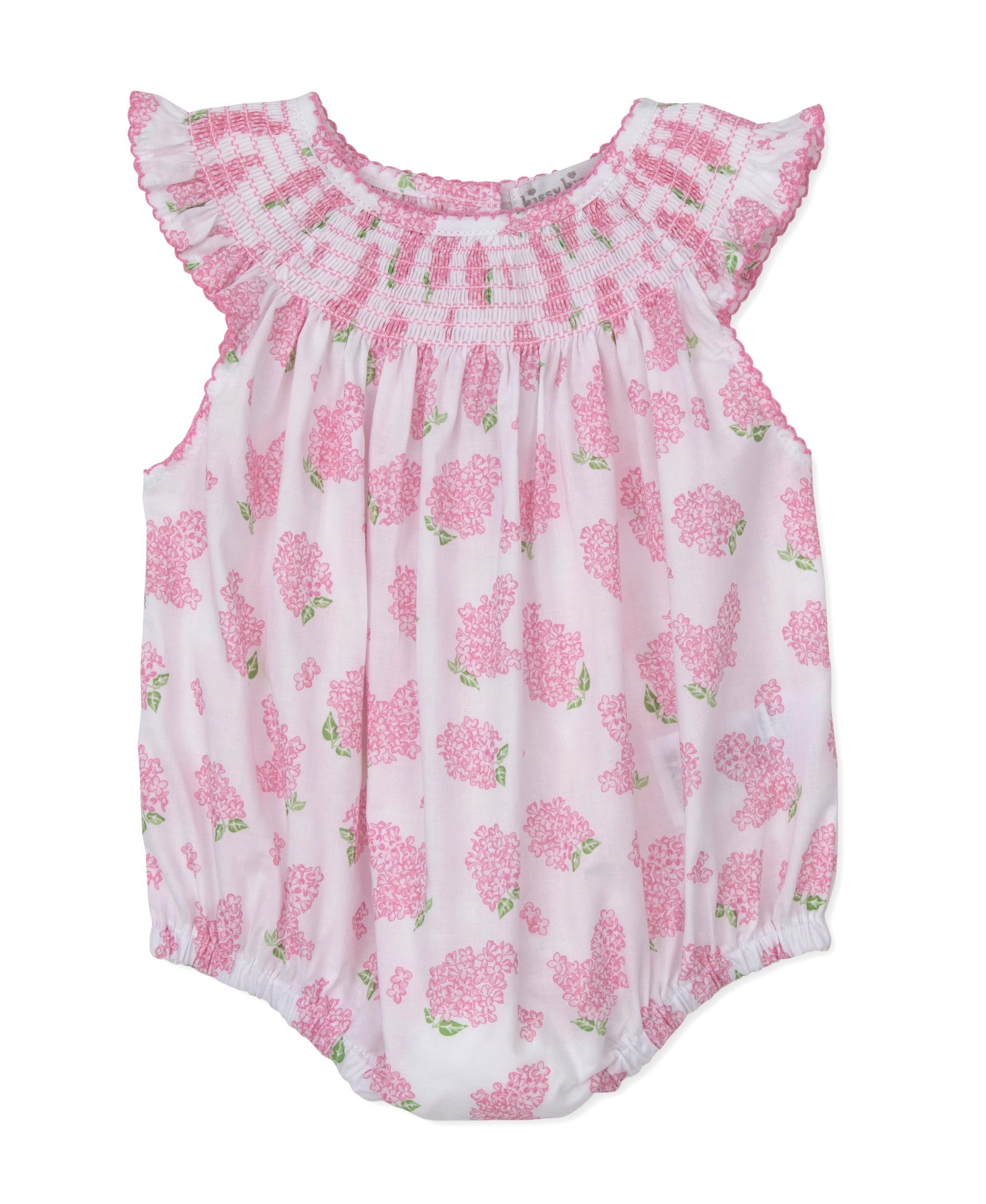 Lilac Love Pink Smocked Woven Bubble - Kissy Kissy