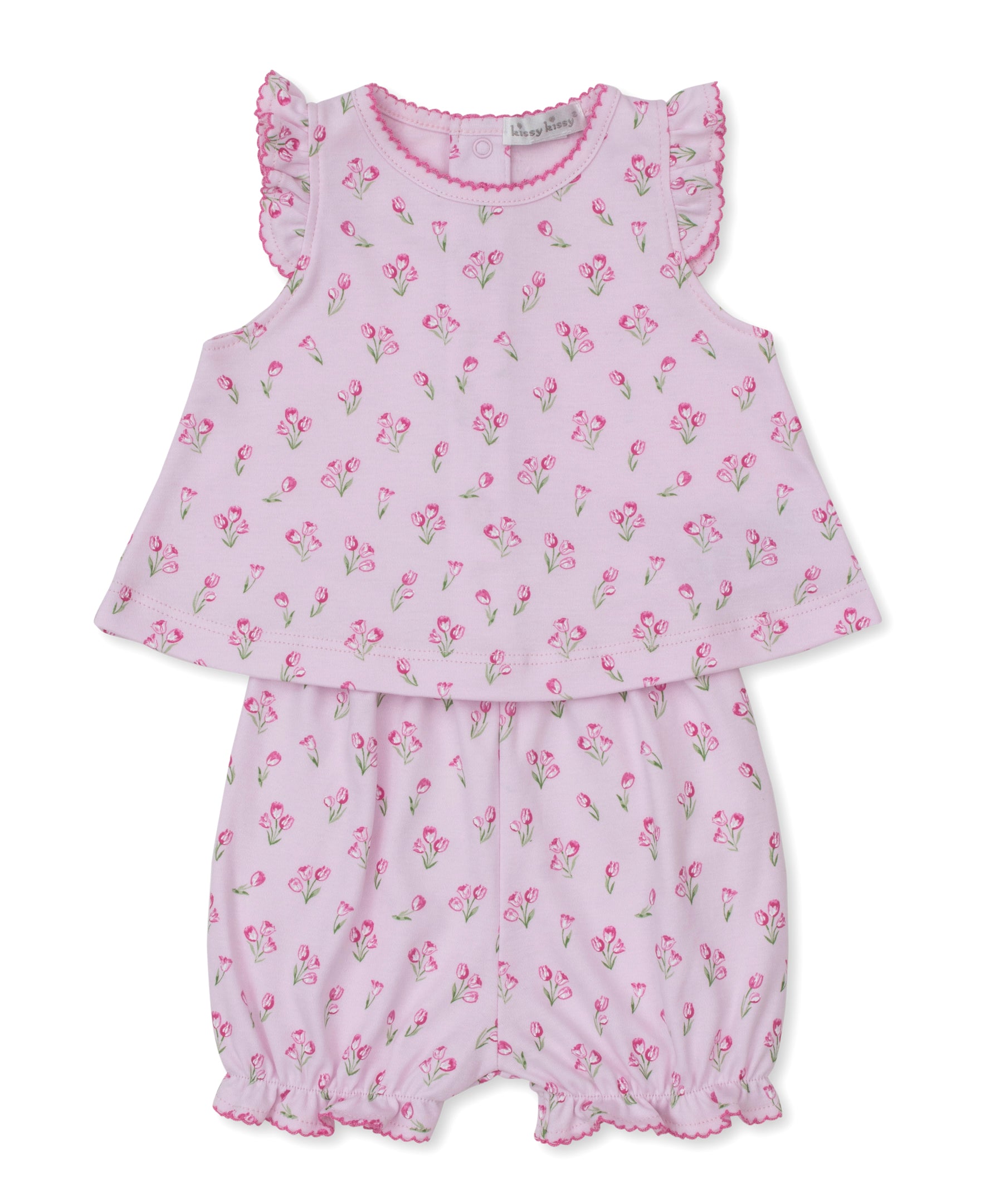 Timeless Tulips Pink Sunsuit Set